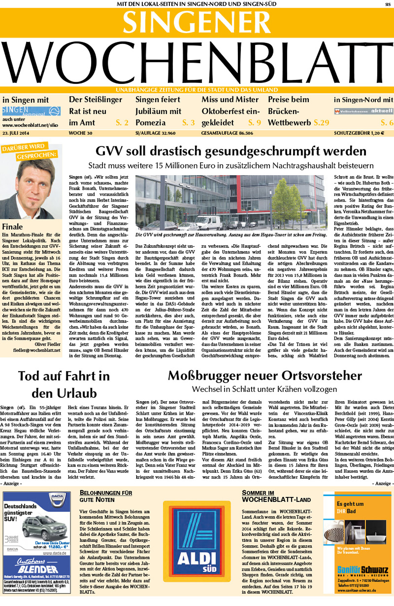 Ausgabe 30 vom 23. Juli 2014