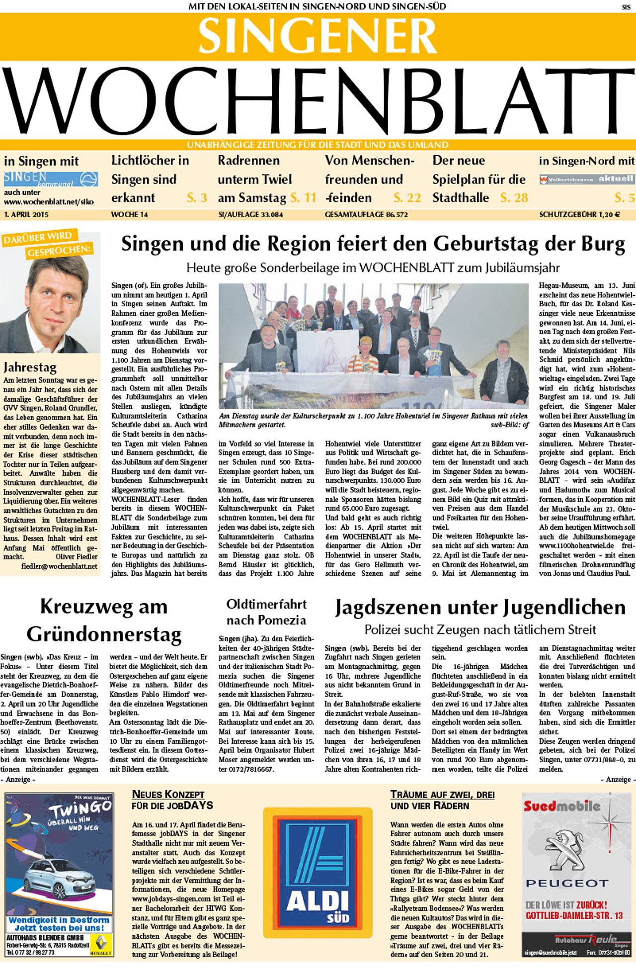 Ausgabe 14 vom 01. April 2015