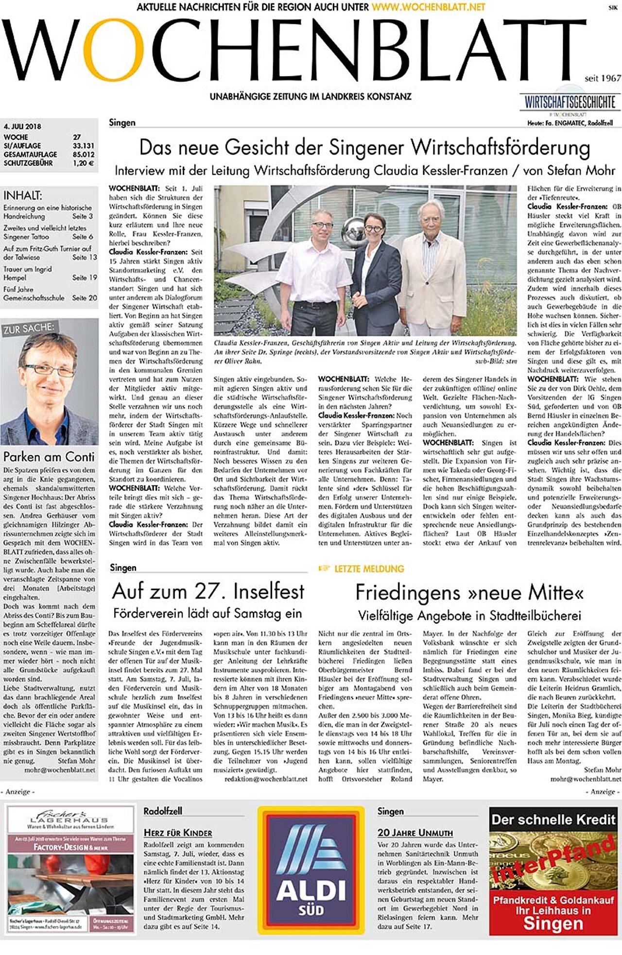 Ausgabe 27 vom 04. Juli 2018