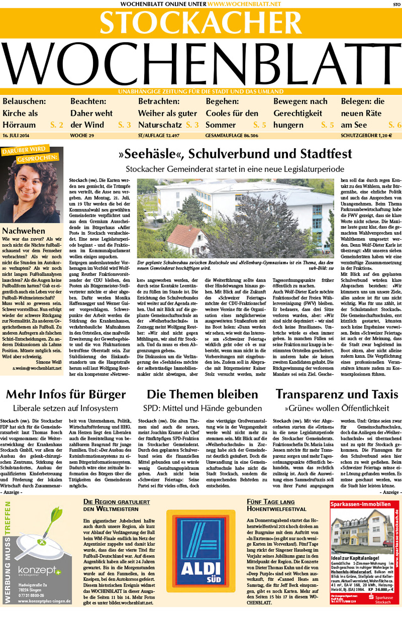 Ausgabe 29 vom 16. Juli 2014