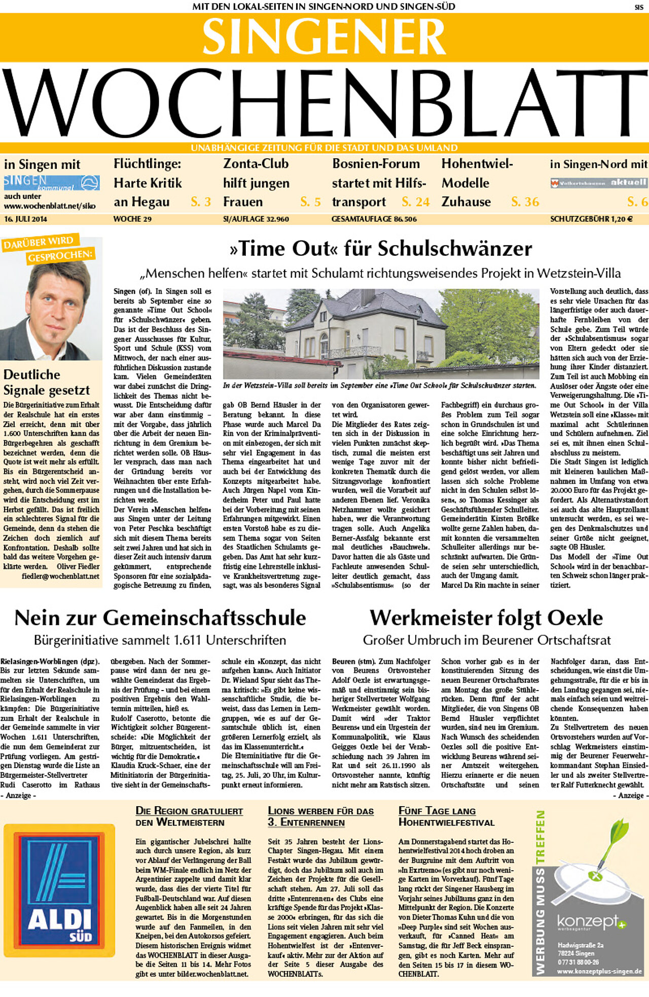 Ausgabe 29 vom 16. Juli 2014