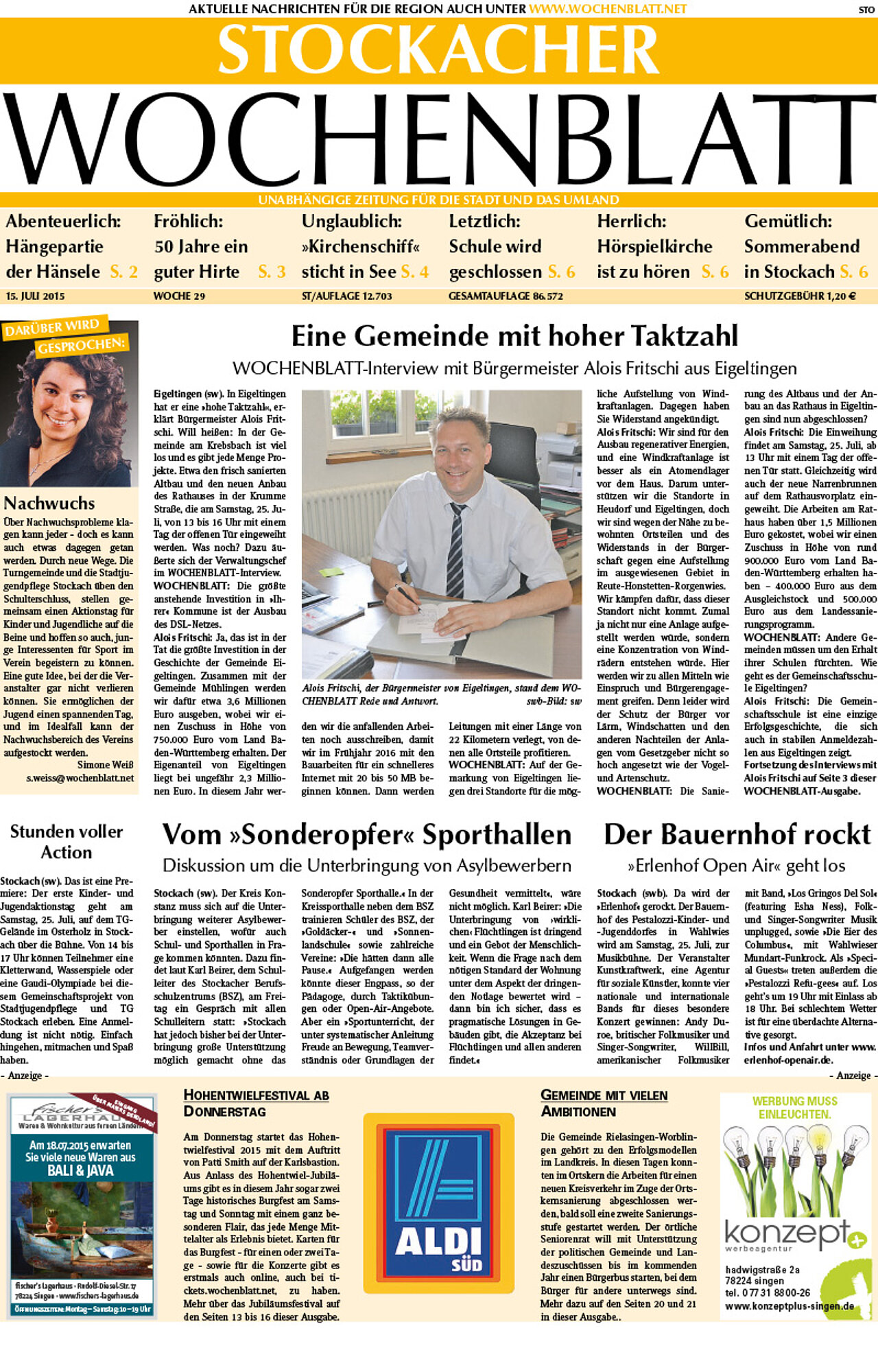 Ausgabe 29 vom 15. Juli 2015