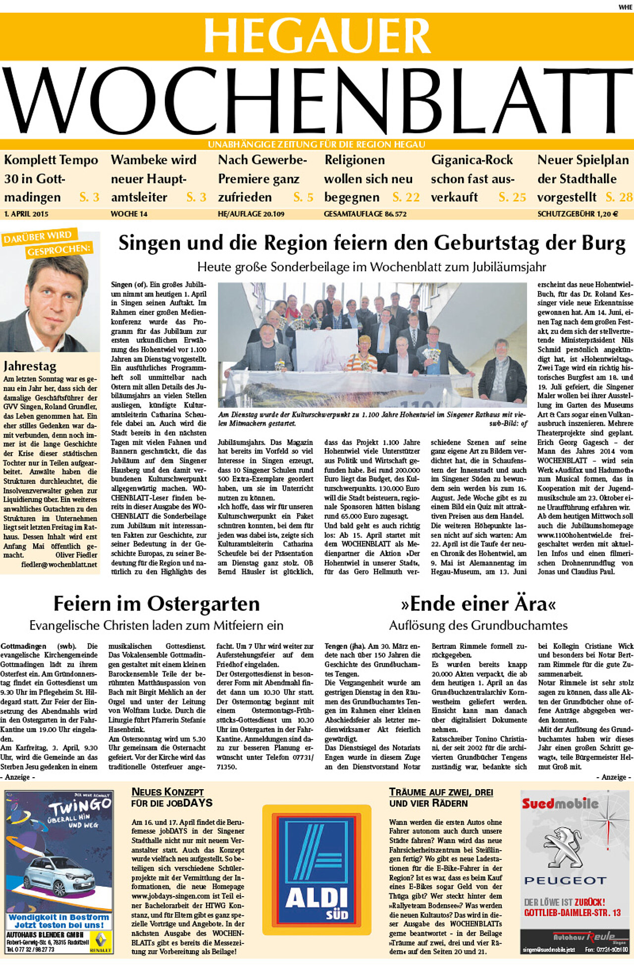 Ausgabe 14 vom 01. April 2015