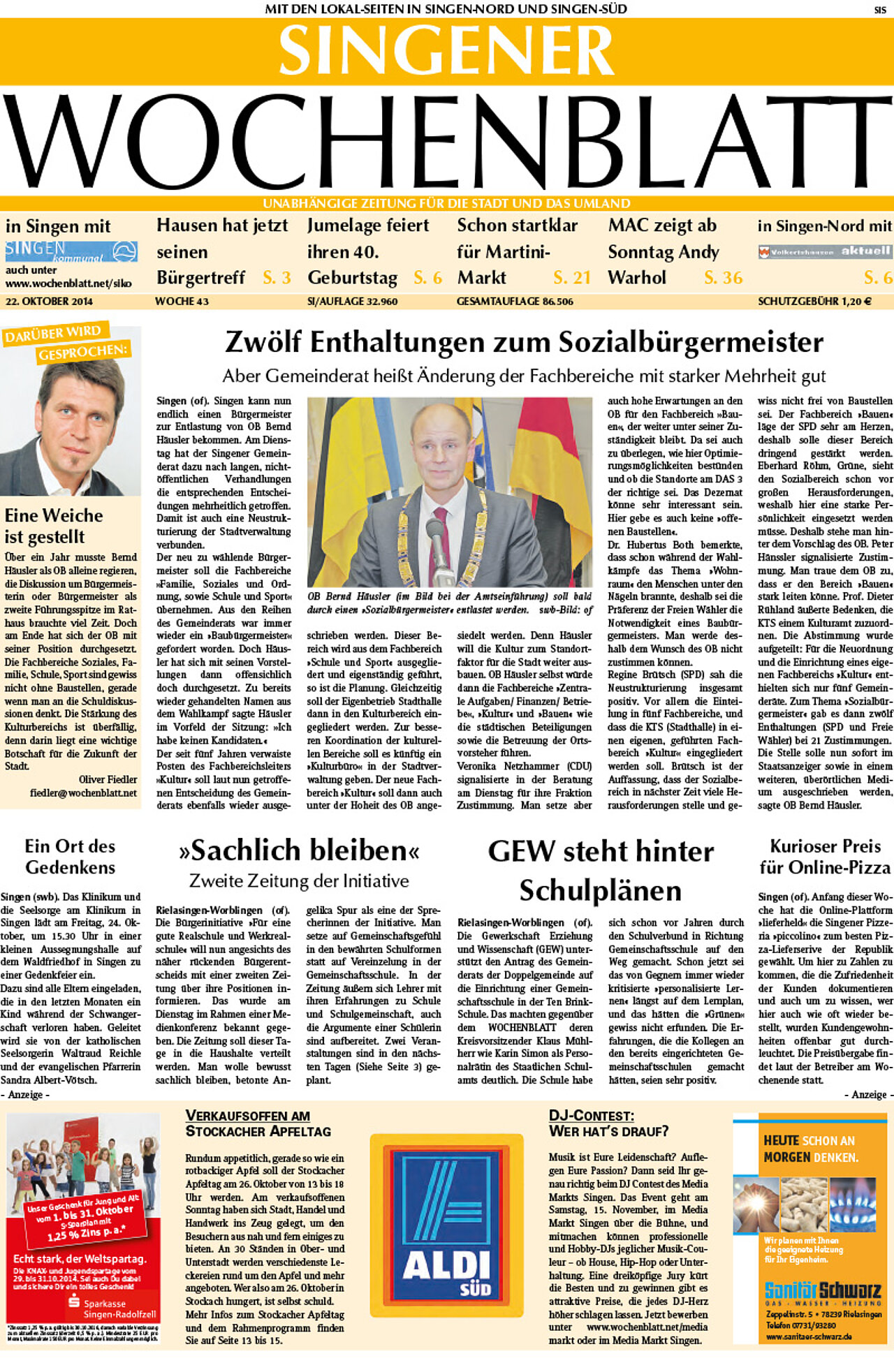 Ausgabe 43 vom 22. Oktober 2014