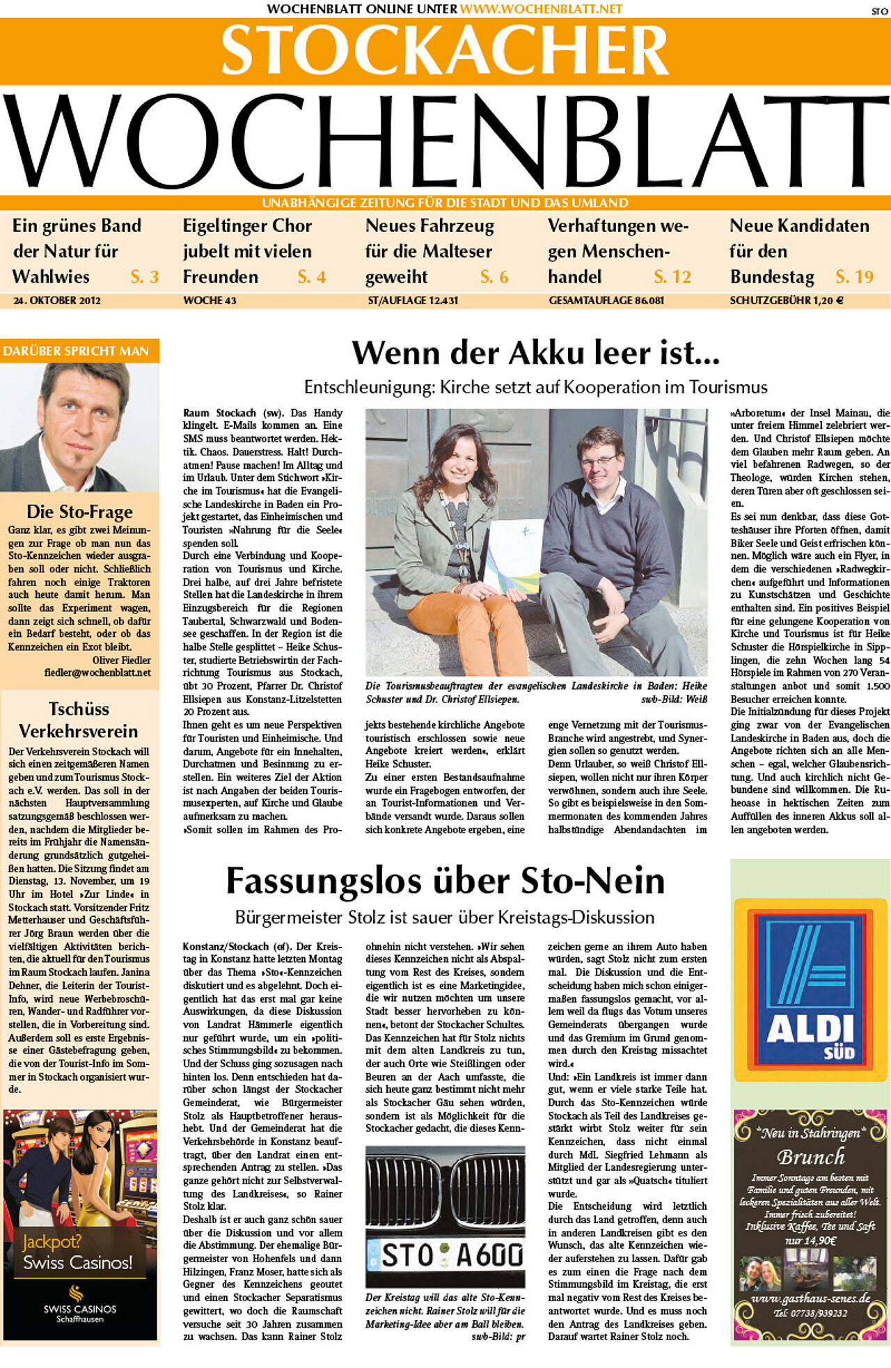 Ausgabe 43 vom 24. Oktober 2012