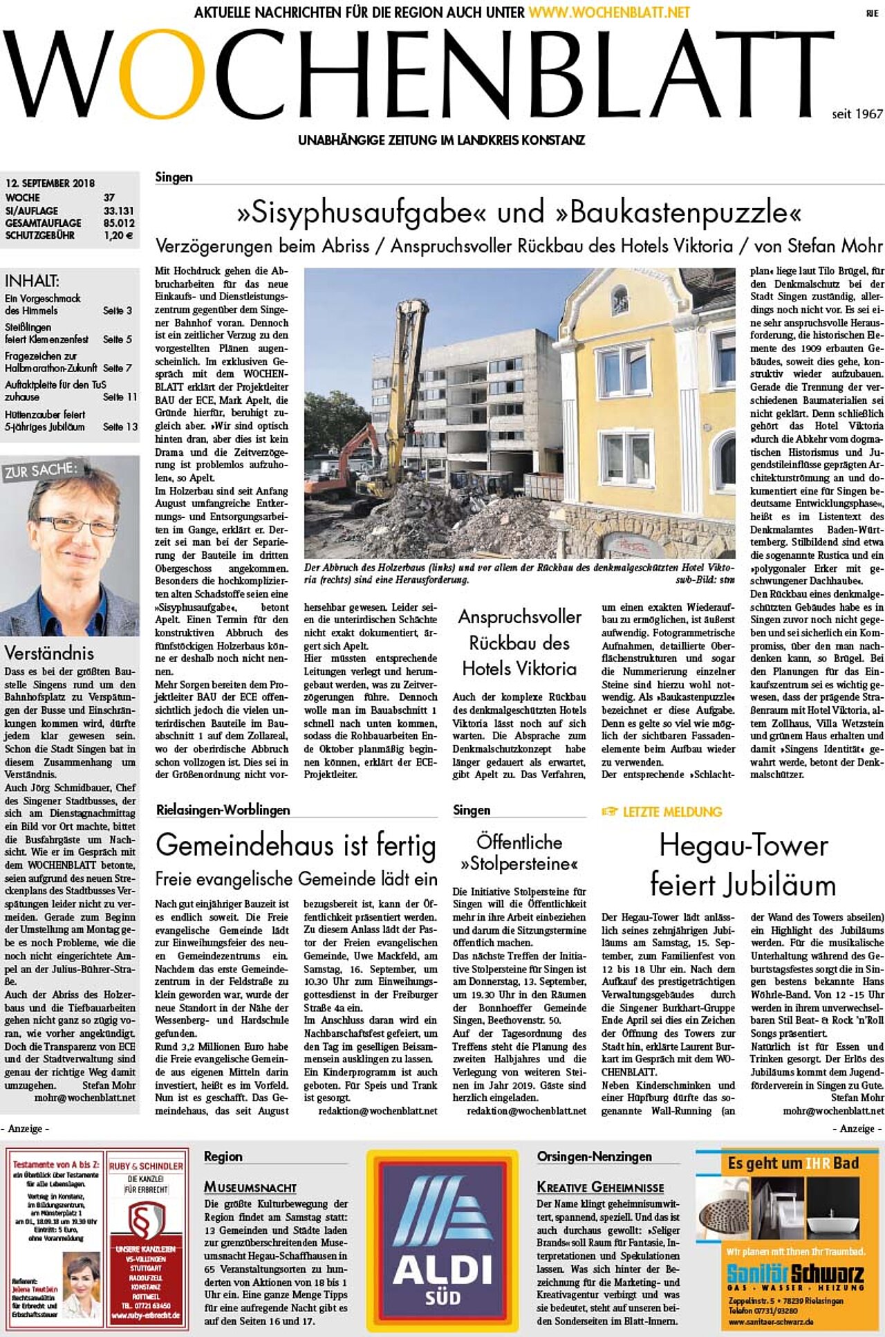 Ausgabe 37 vom 12. September 2018