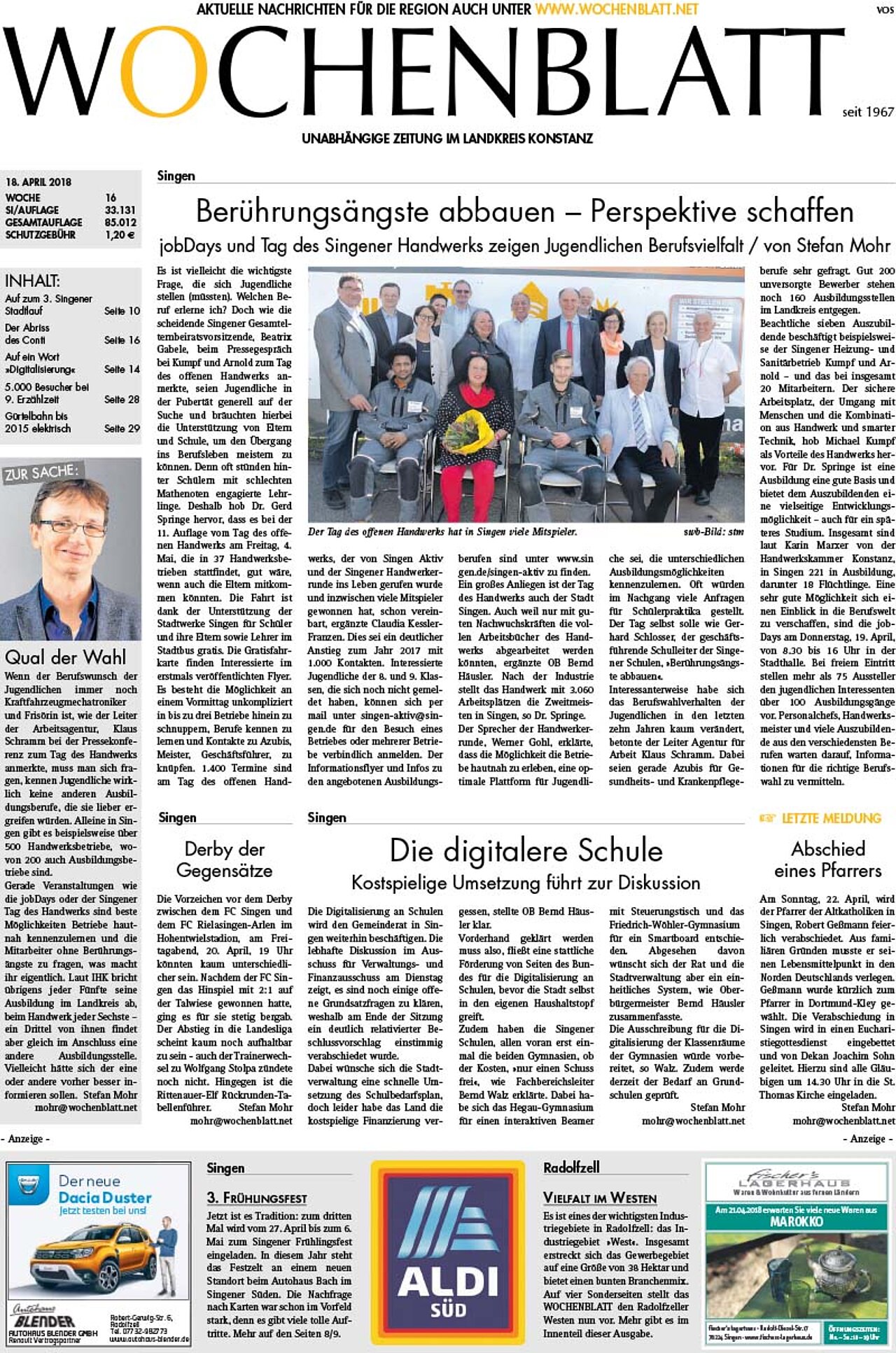 Ausgabe 16 vom 18. April 2018