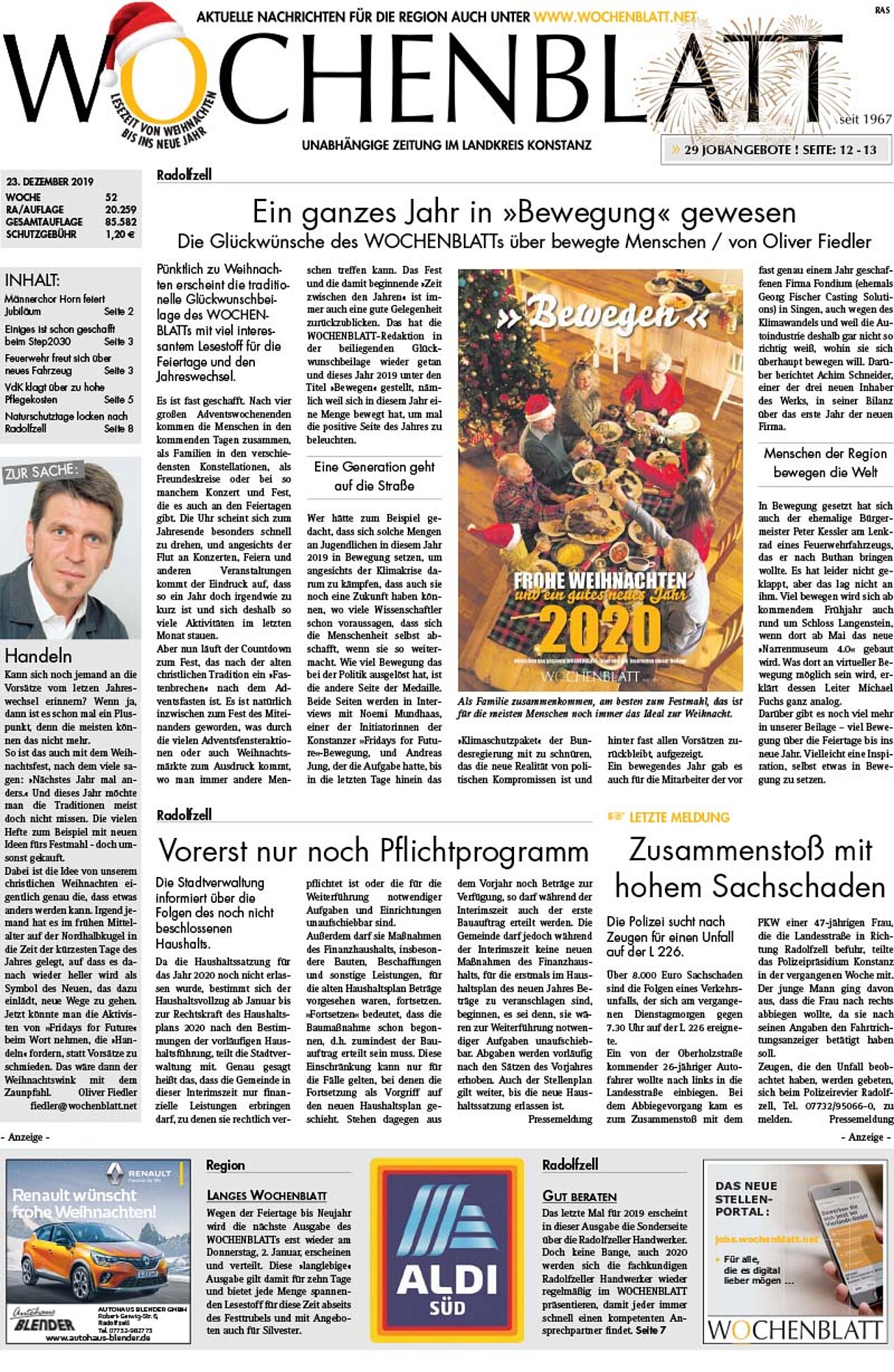 Ausgabe 52 vom 23. Dezember 2019