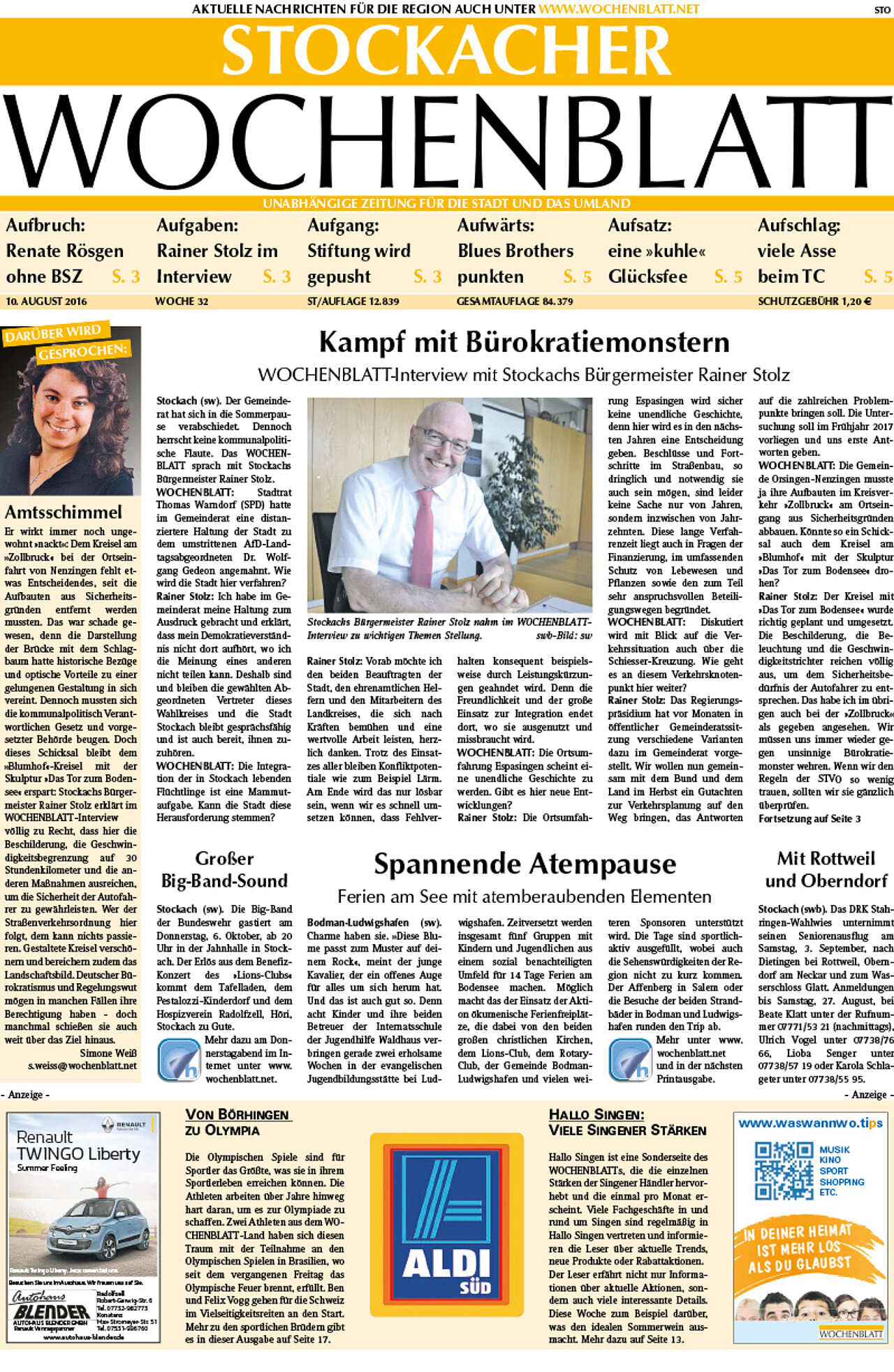 Ausgabe 32 vom 10. August 2016