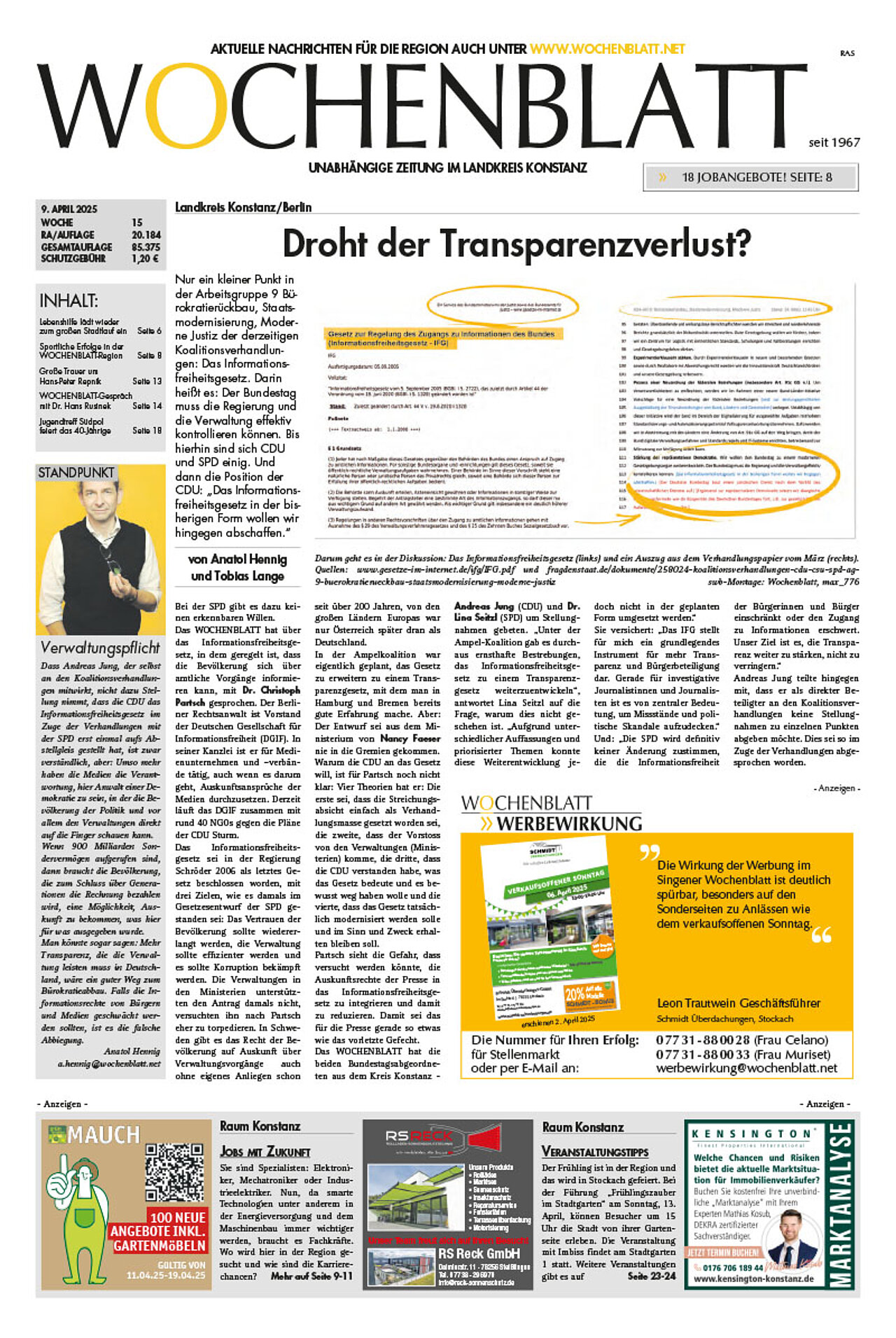 Ausgabe 15 vom 9. April 2025