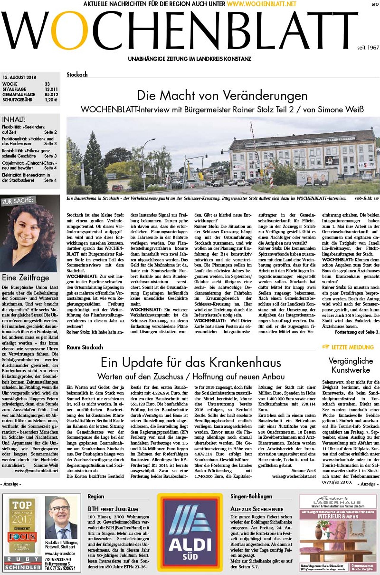 Ausgabe 33 vom 15. August 2018