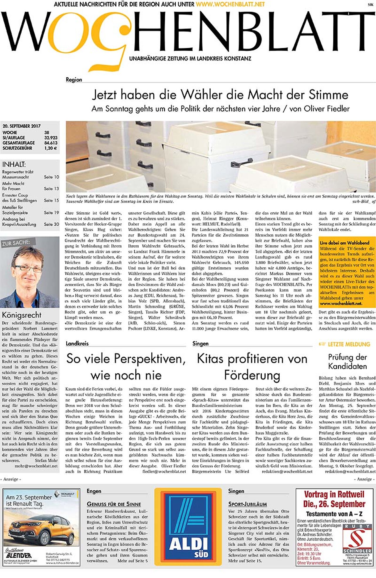 Ausgabe 38 vom 20. September 2017