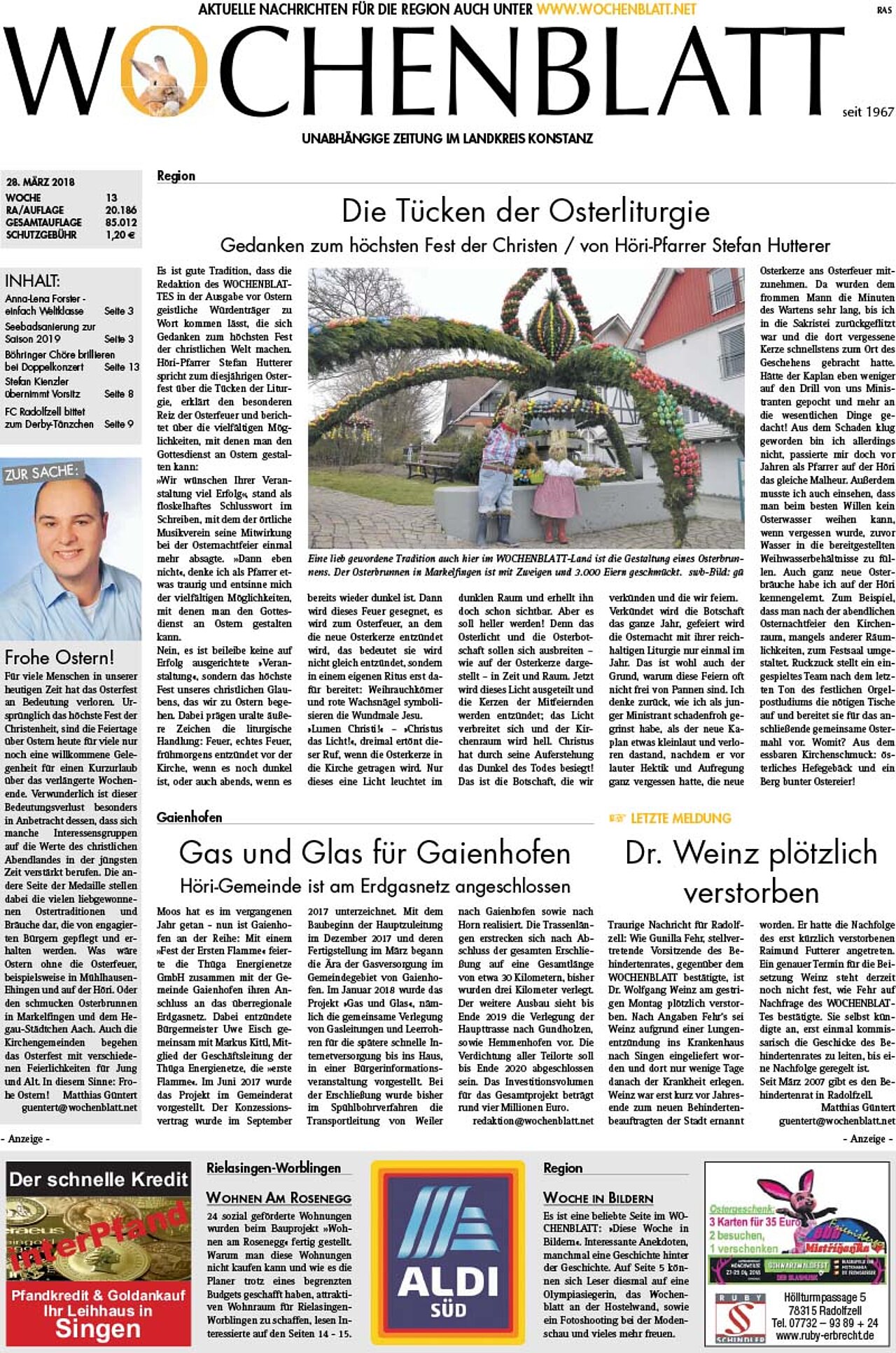 Ausgabe 13 vom 28. März 2018