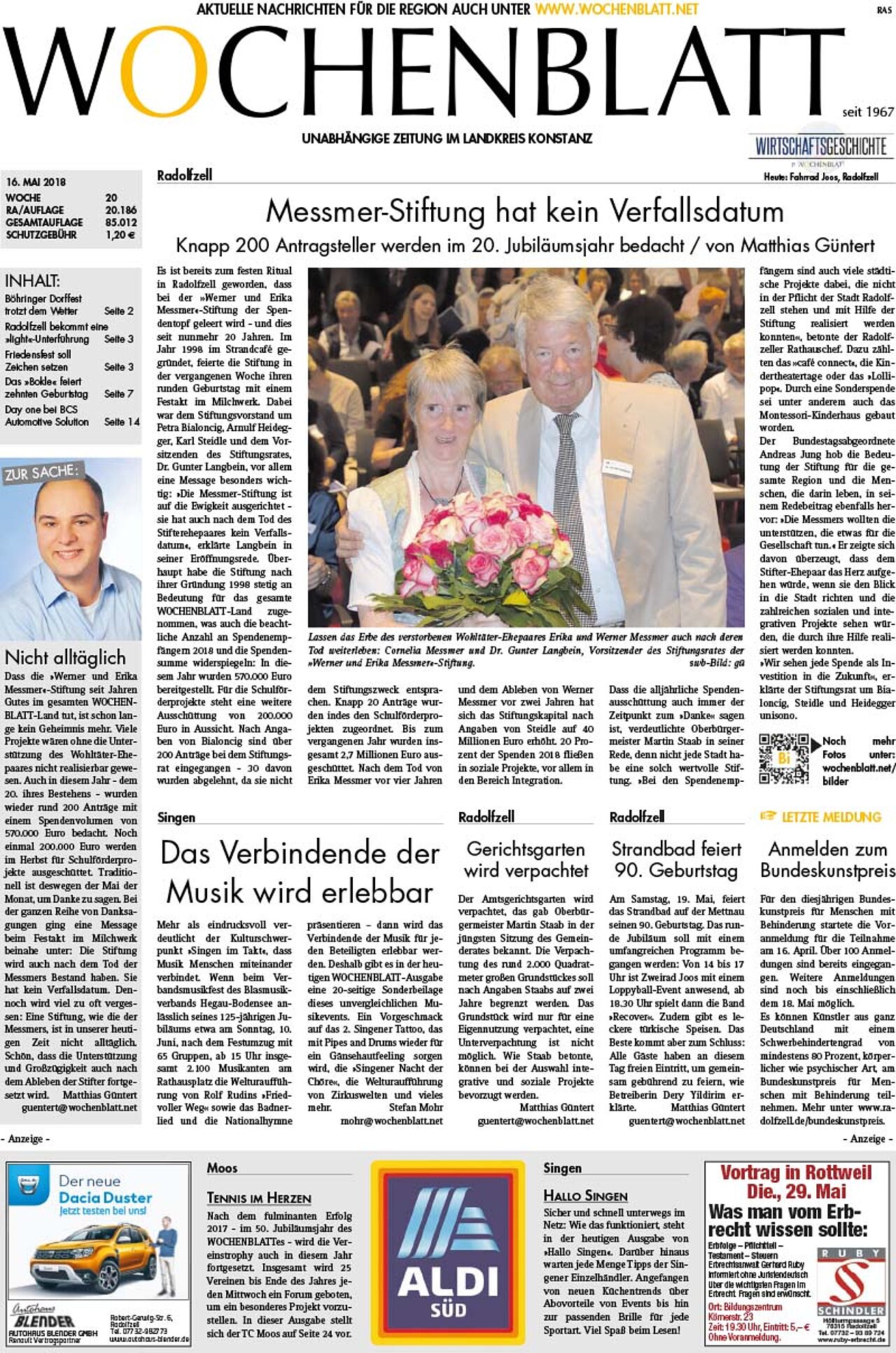 Ausgabe 20 vom 16. Mai 2018