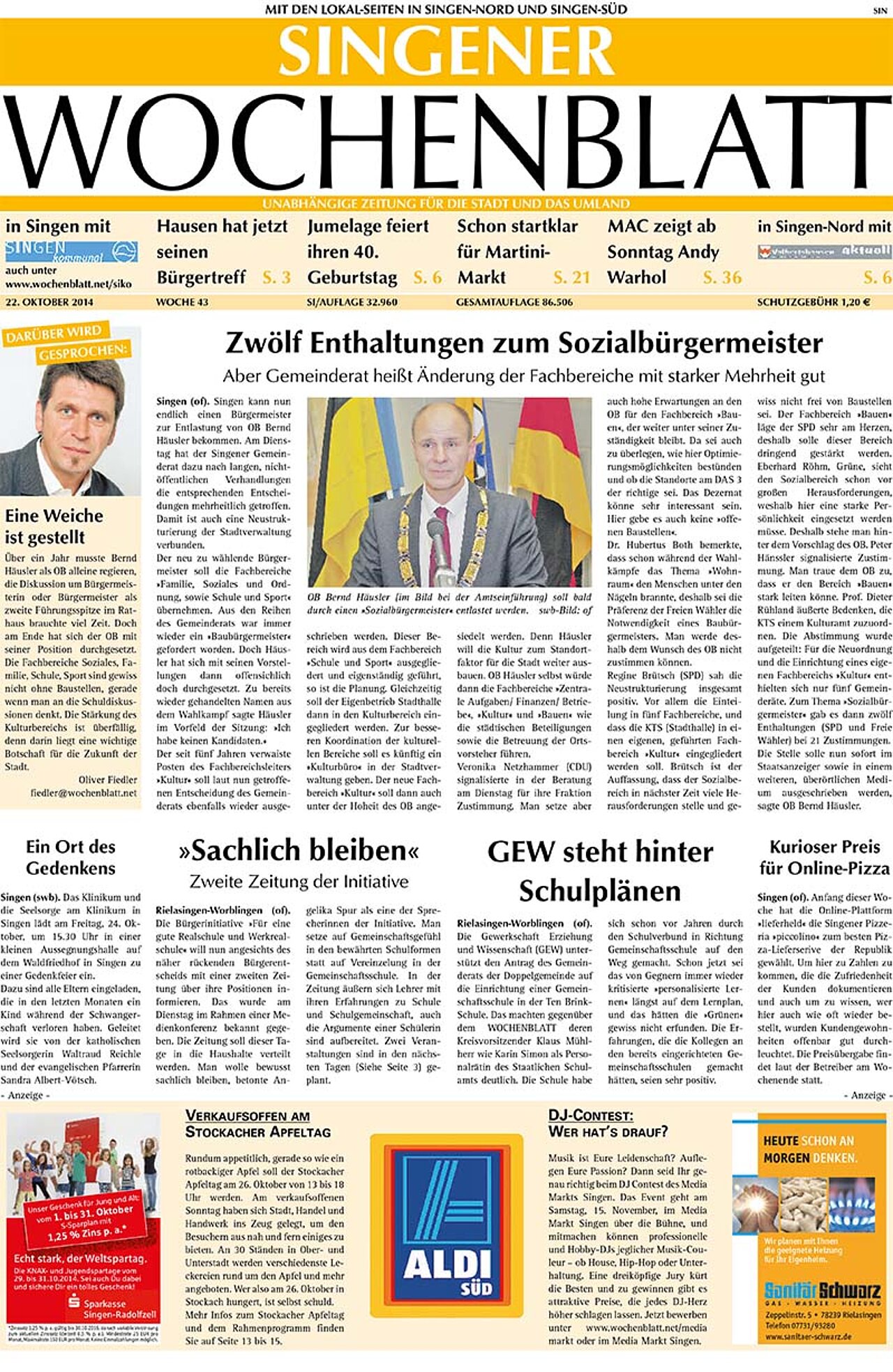 Ausgabe 43 vom 22. Oktober 2014