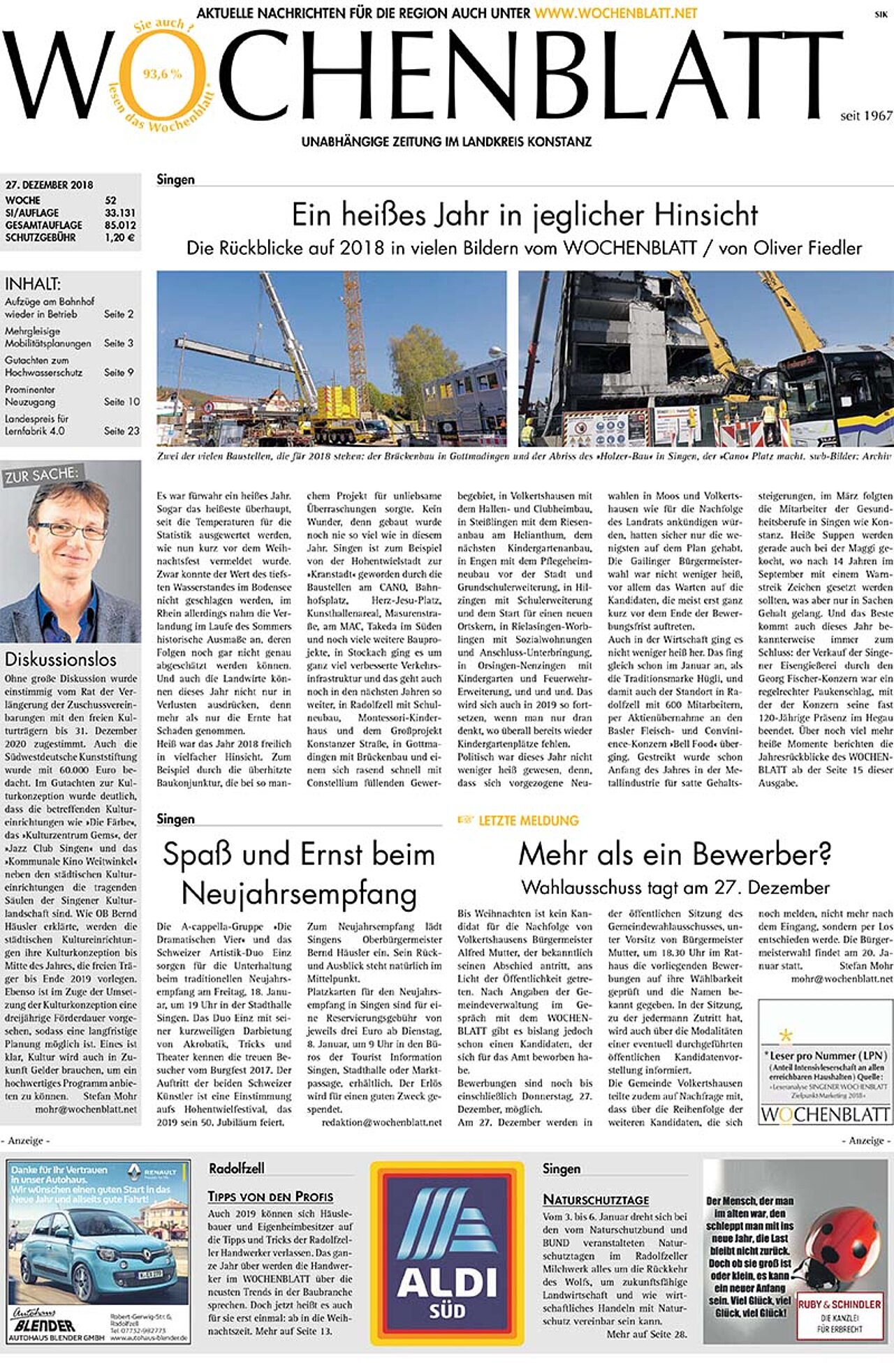 Ausgabe 52 vom 27. Dezember 2018