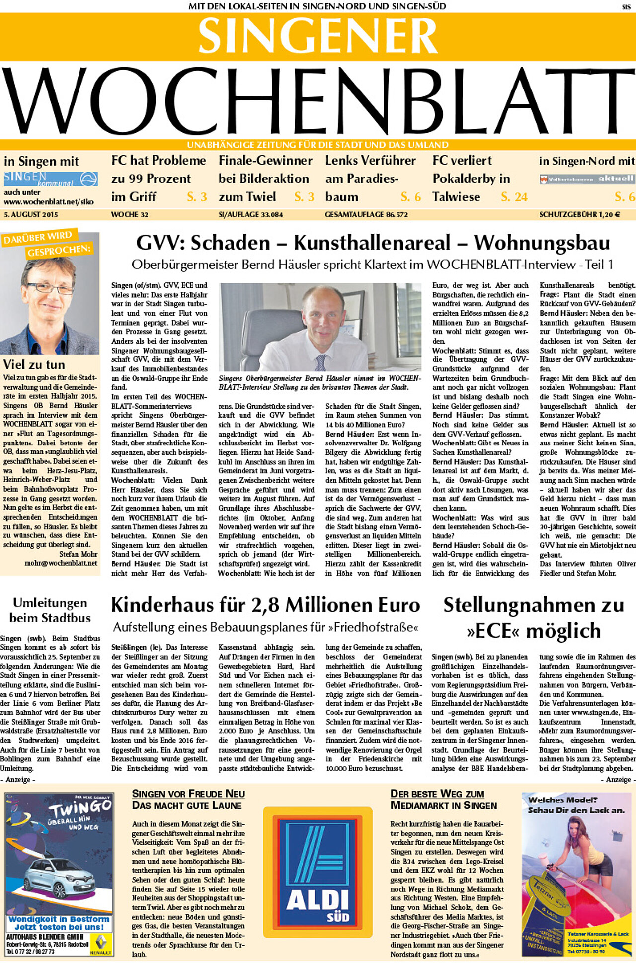 Ausgabe 32 vom 05. August 2015
