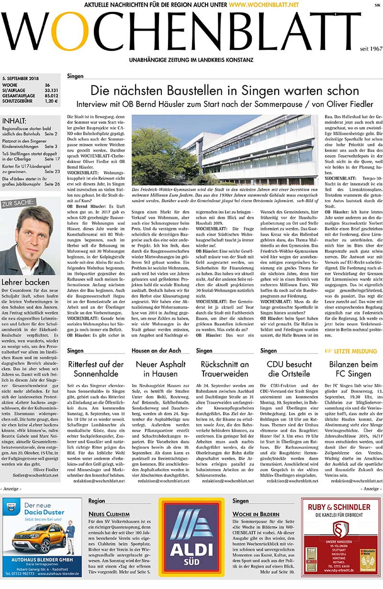 Ausgabe 36 vom 05. September 2018