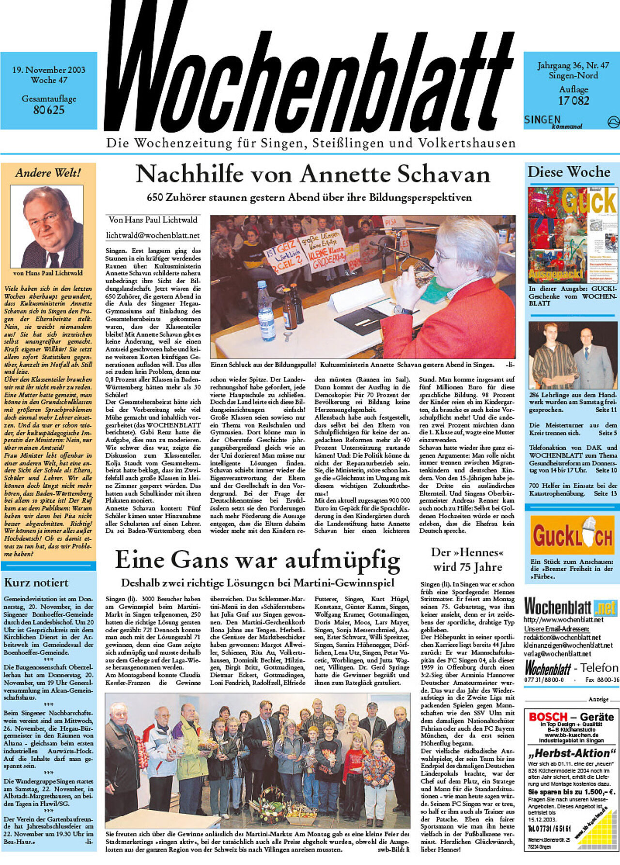 Ausgabe 47 vom 19. November 2003