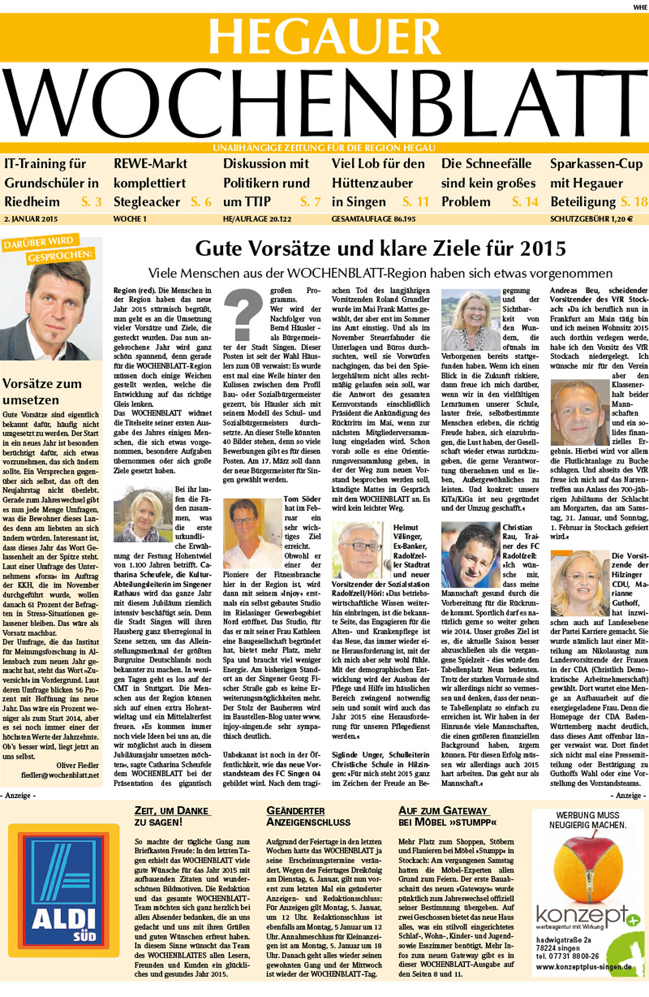 Ausgabe 01 vom 02. Januar 2015