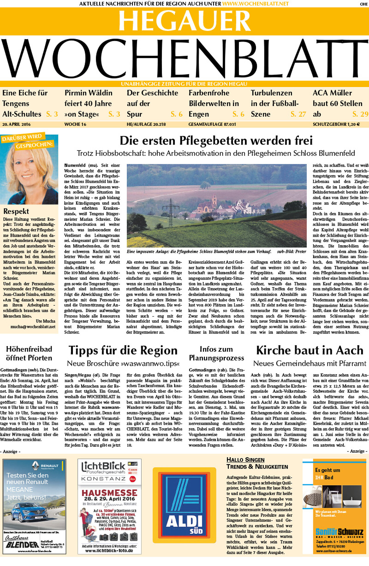 Ausgabe 16 vom 20. April 2016