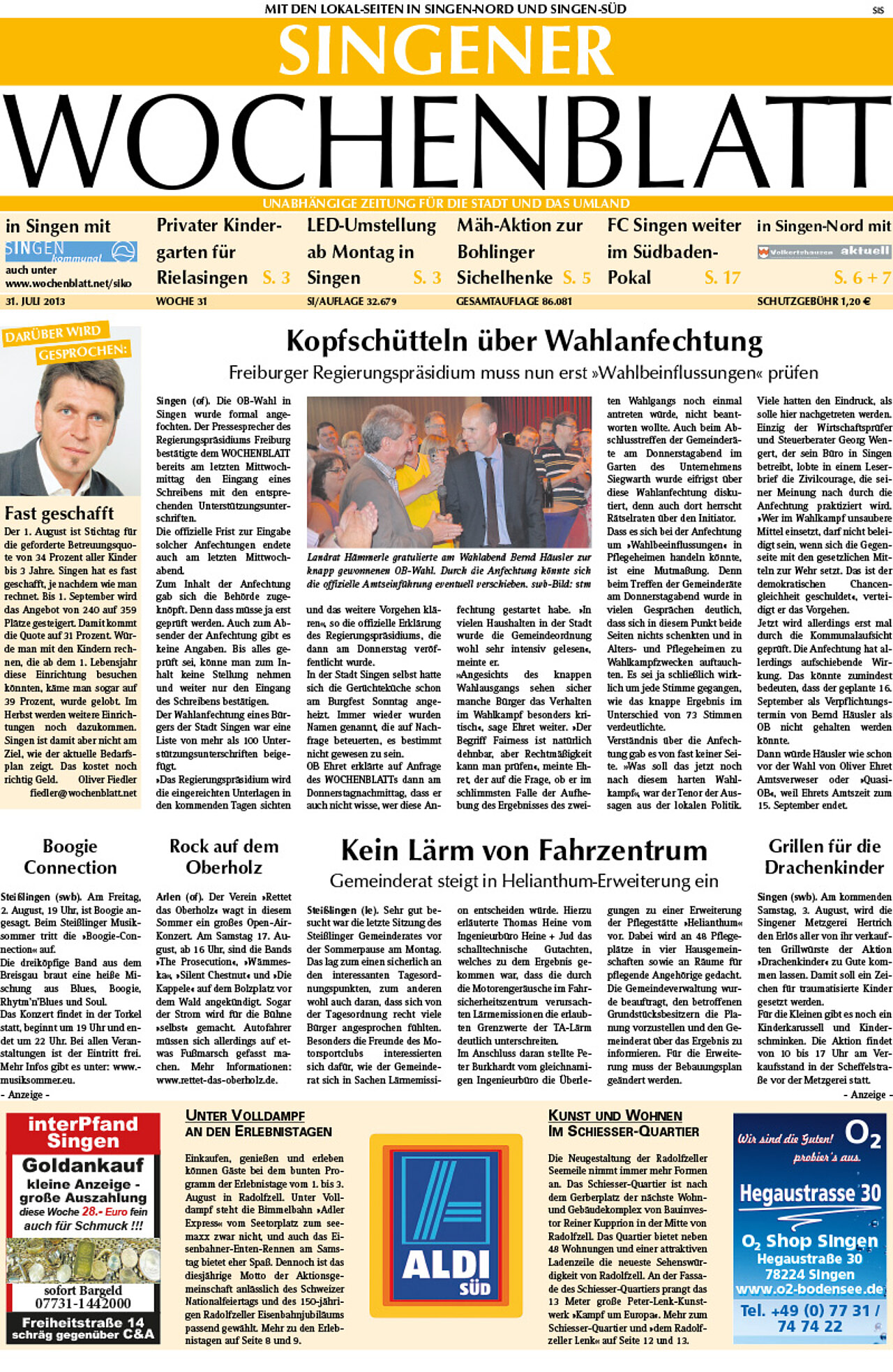 Ausgabe 31 vom 31. Juli 2013