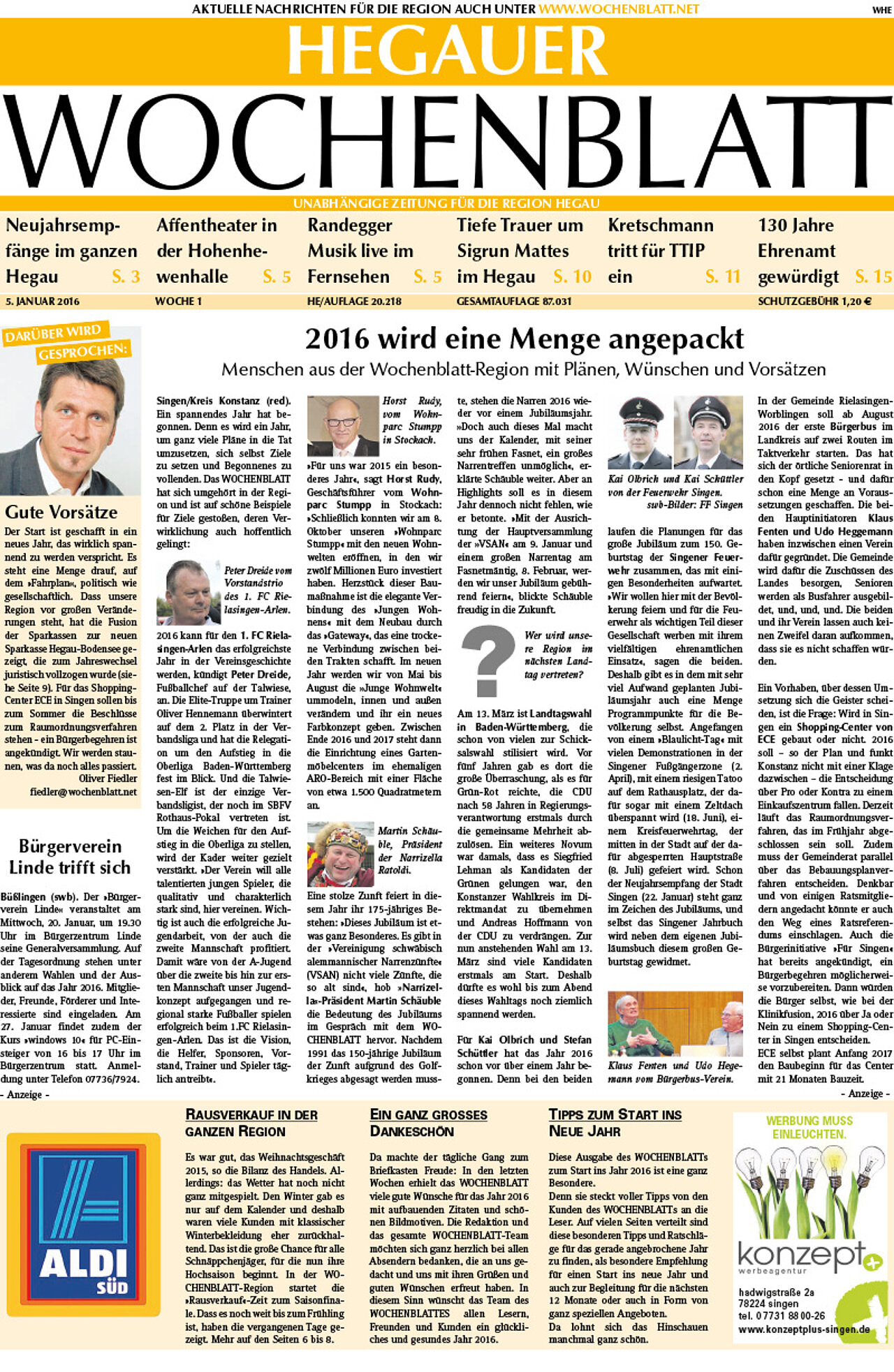 Ausgabe 01 vom 05. Januar 2016
