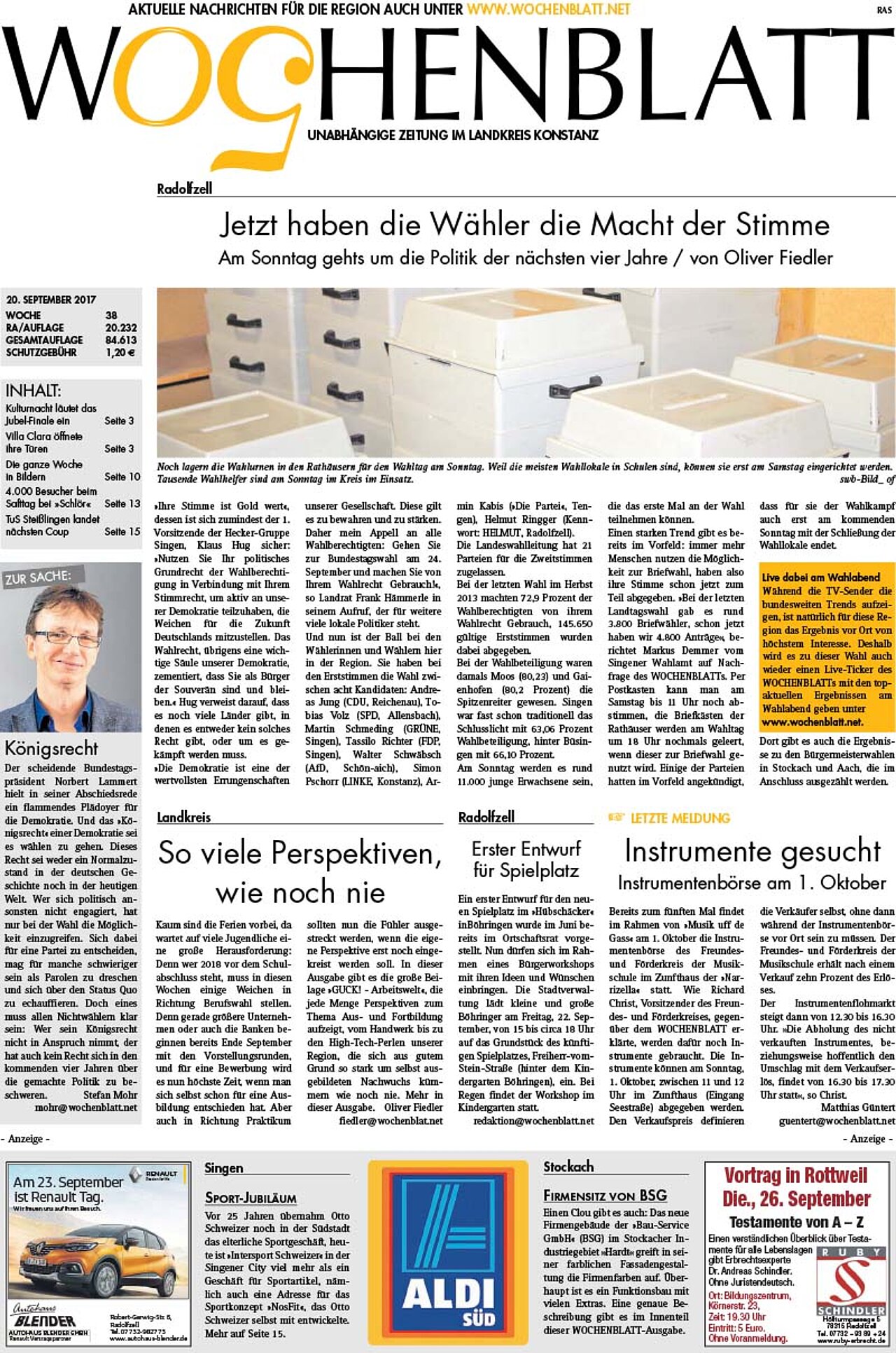 Ausgabe 38 vom 20. September 2017