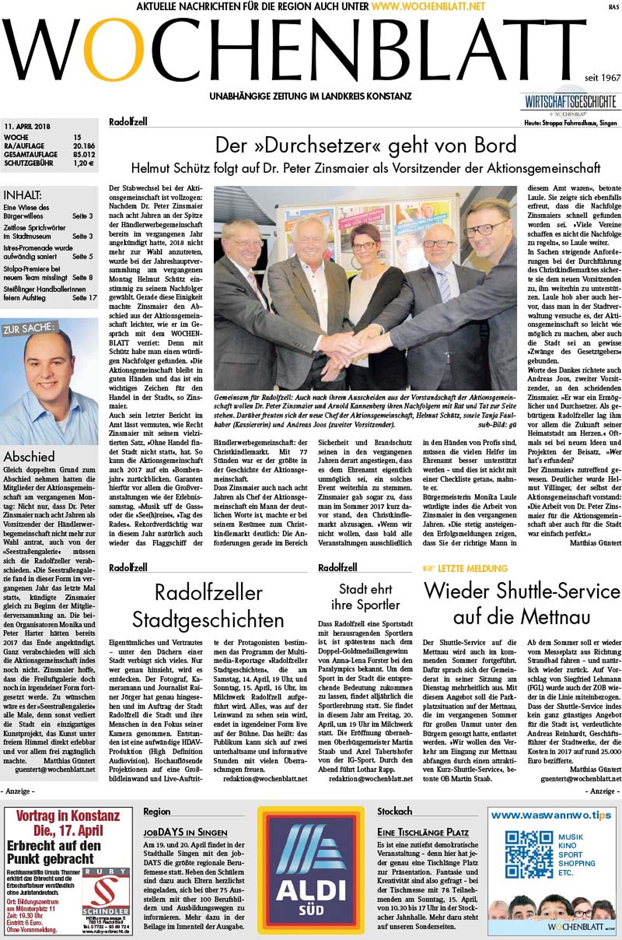 Ausgabe 15 vom 11. April 2018