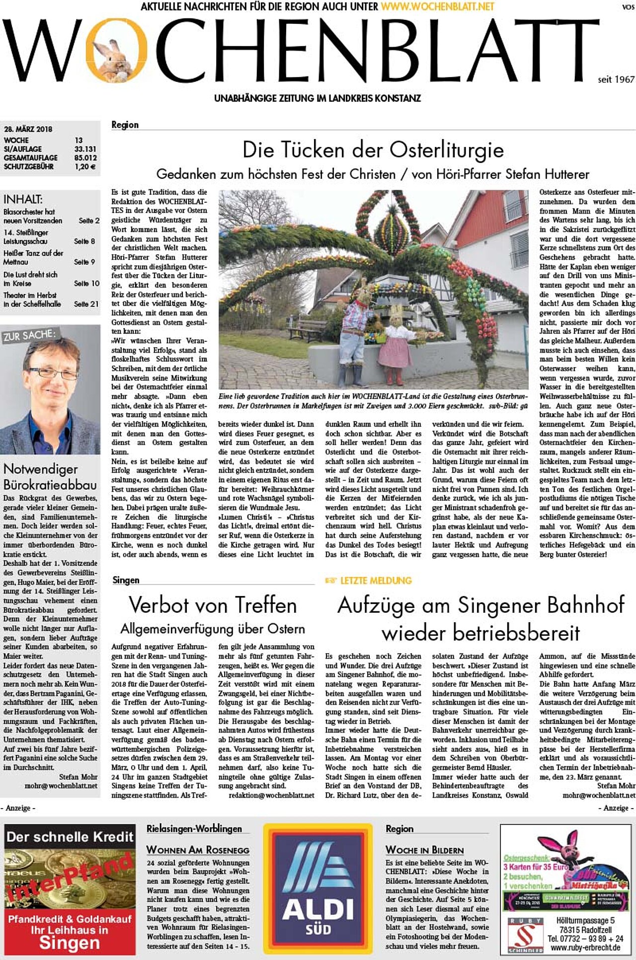 Ausgabe 13 vom 28. März 2018