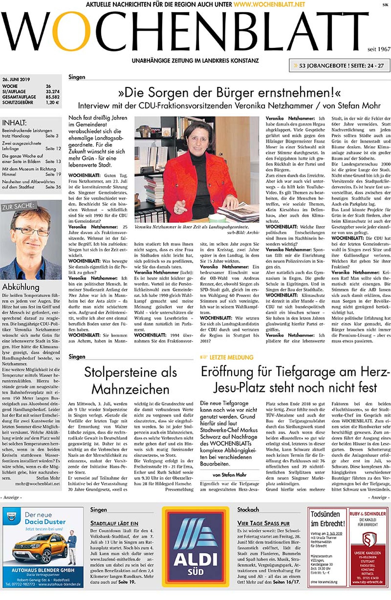 Ausgabe 26 vom 26. Juni 2019