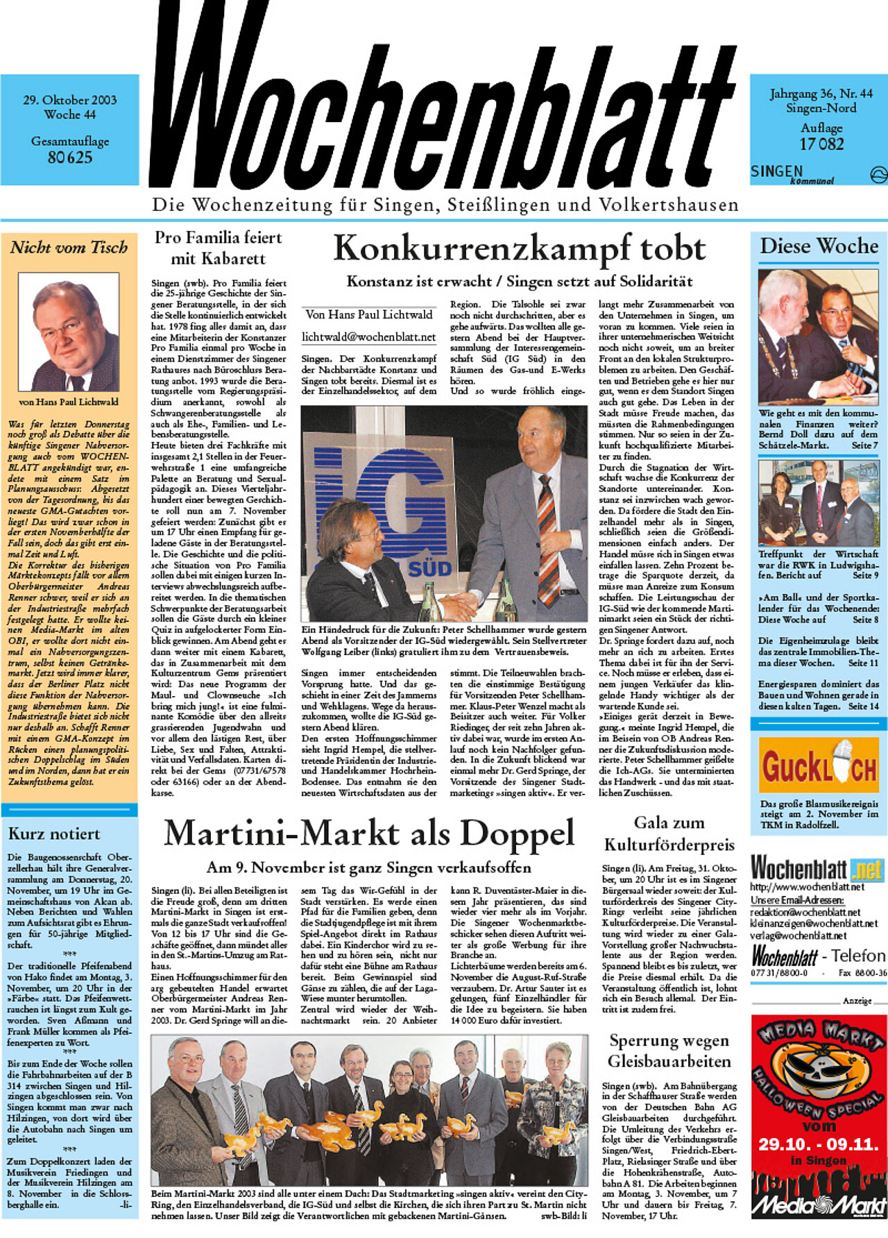 Ausgabe 44 vom 29. Oktober 2003
