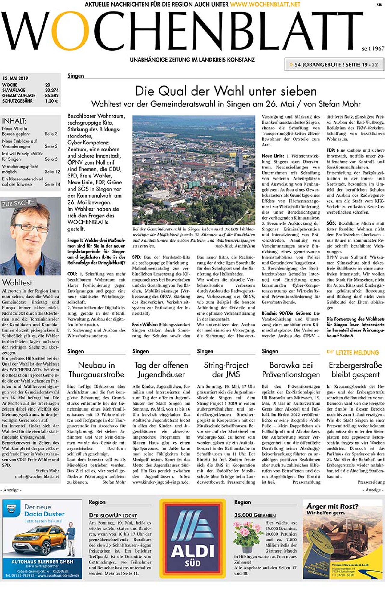 Ausgabe 20 vom 15. Mai 2019