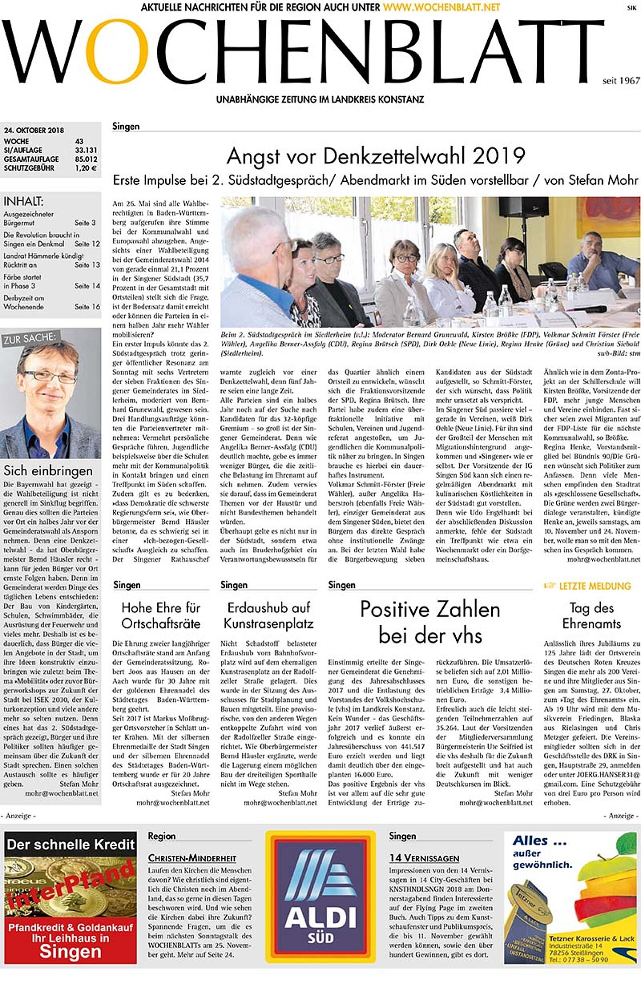 Ausgabe 43 vom 24. Oktober 2018