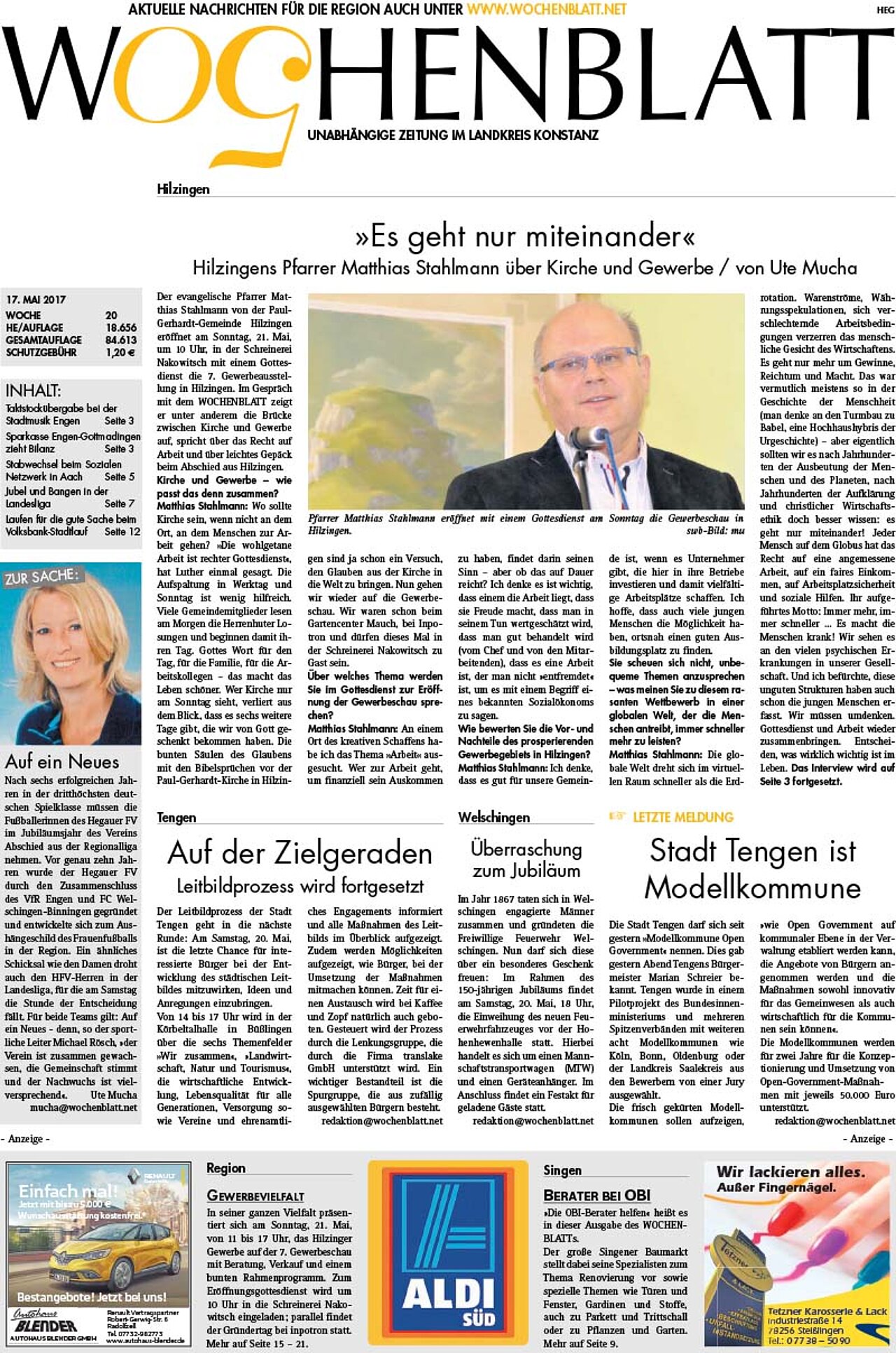 Ausgabe 20 vom 17. Mai 2017