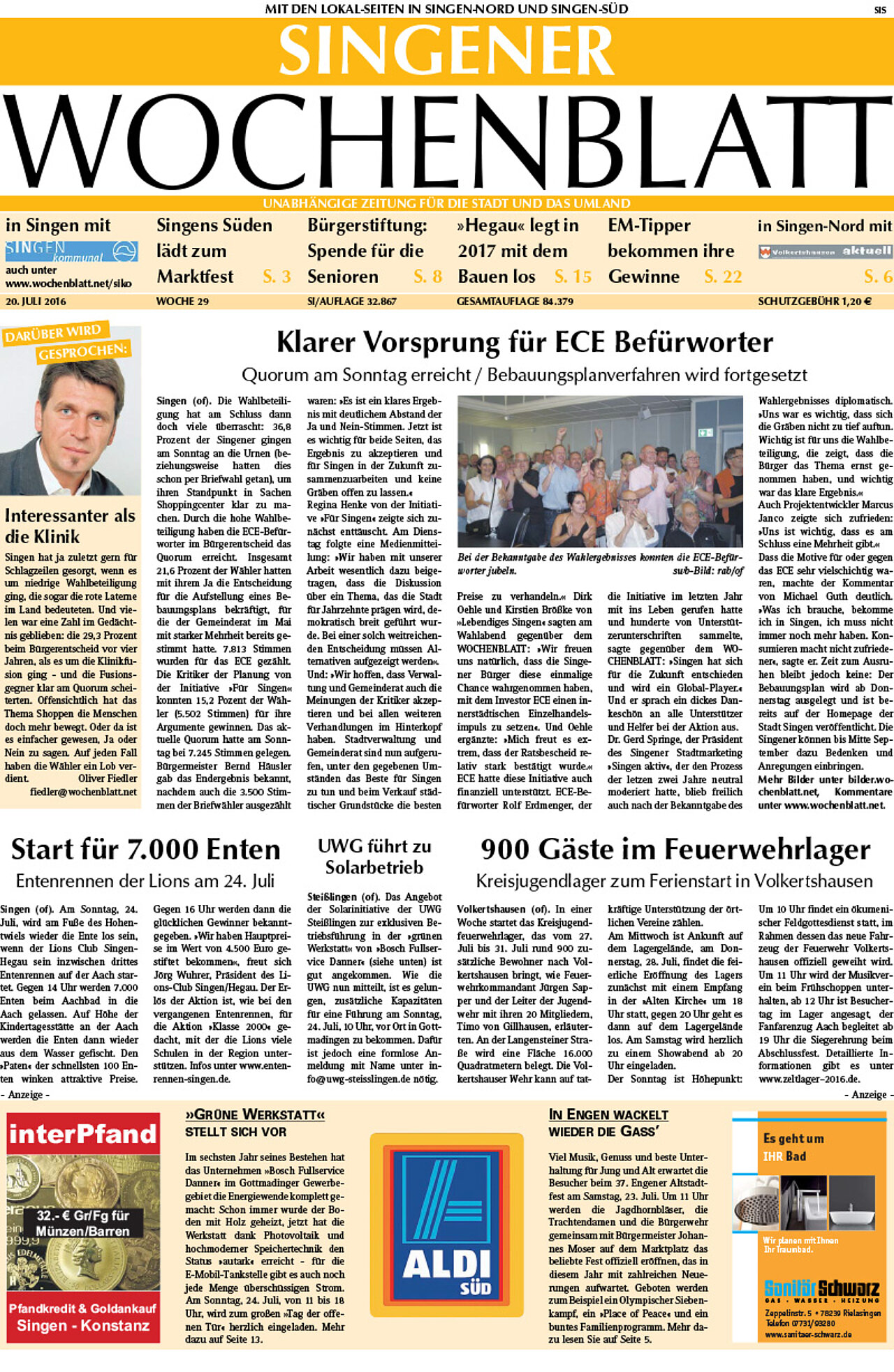 Ausgabe 29 vom 20. Juli 2016