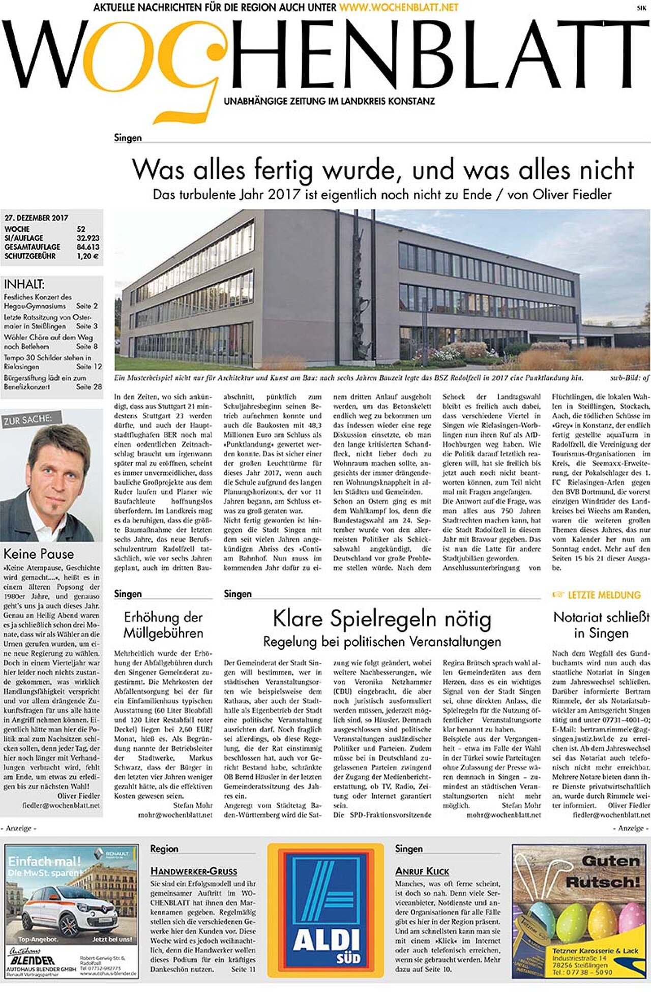 Ausgabe 52 vom 27. Dezember 2017