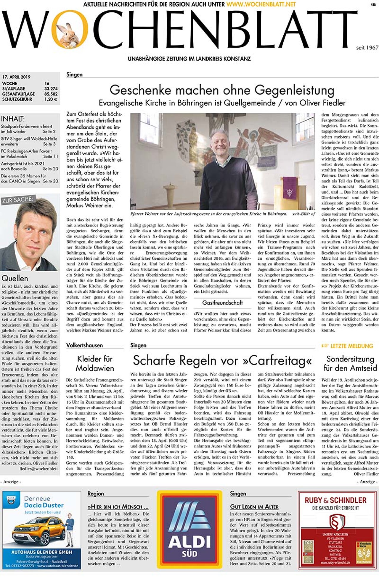 Ausgabe 16 vom 17. April 2019