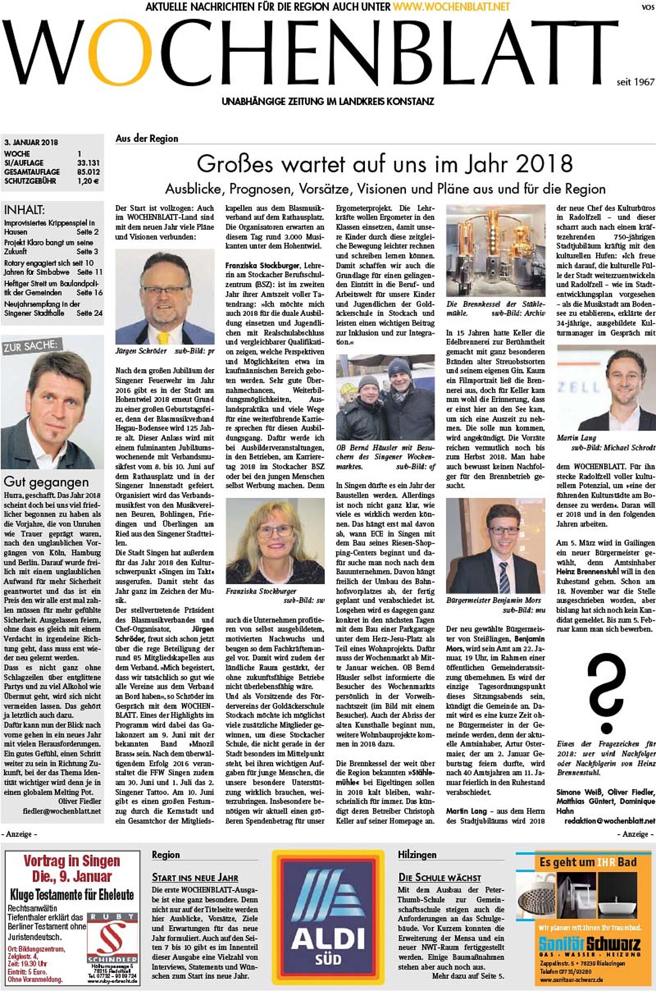Ausgabe 01 vom 03. Januar 2018