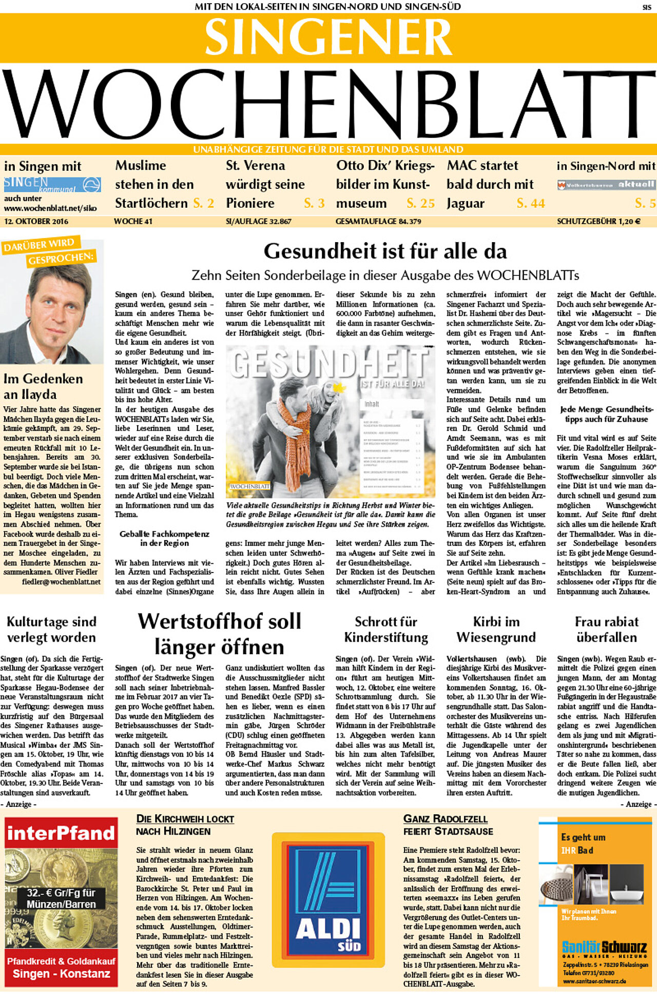 Ausgabe 41 vom 12. Oktober 2016