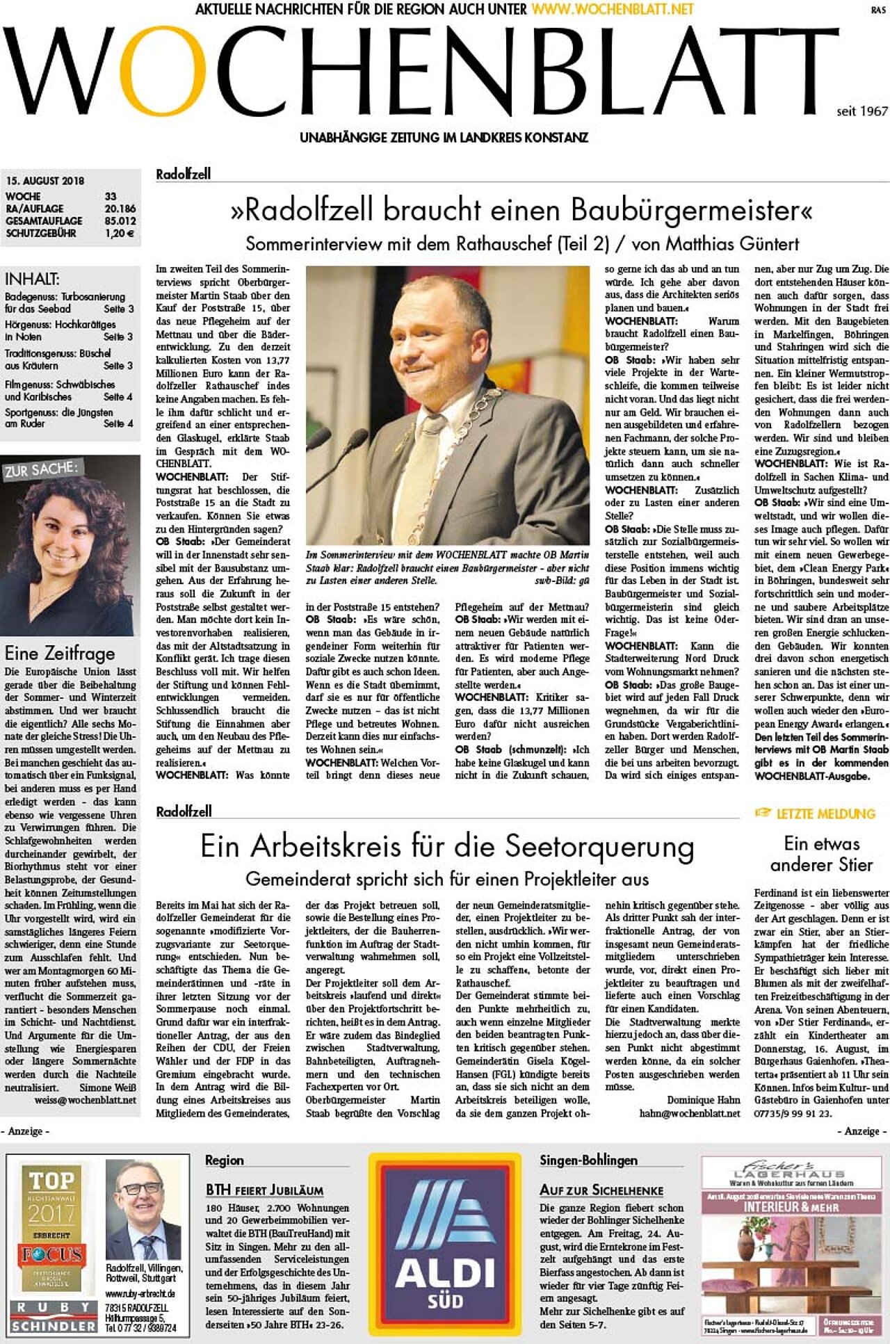 Ausgabe 33 vom 15. August 2018