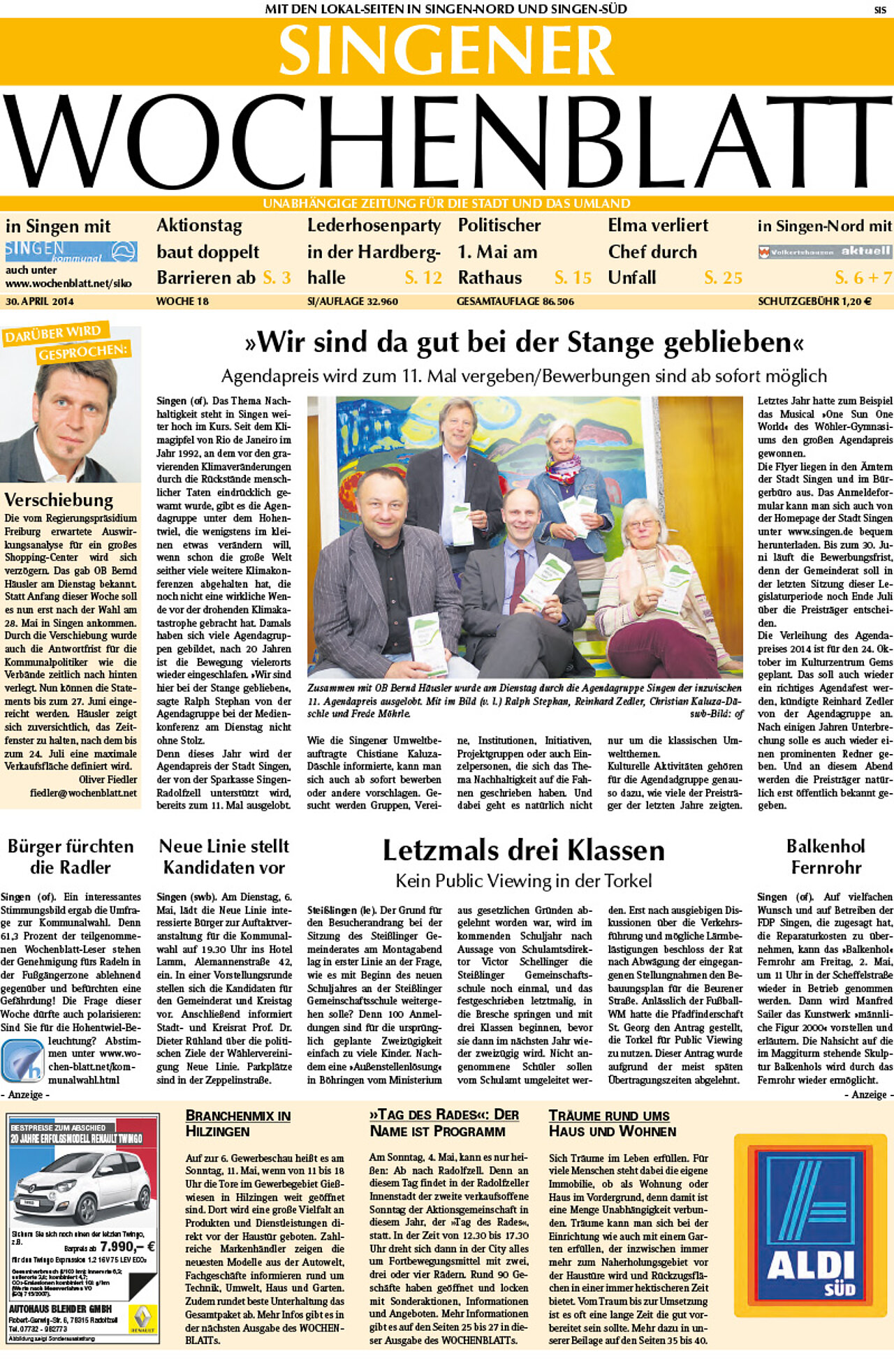 Ausgabe 18 vom 30. April 2014