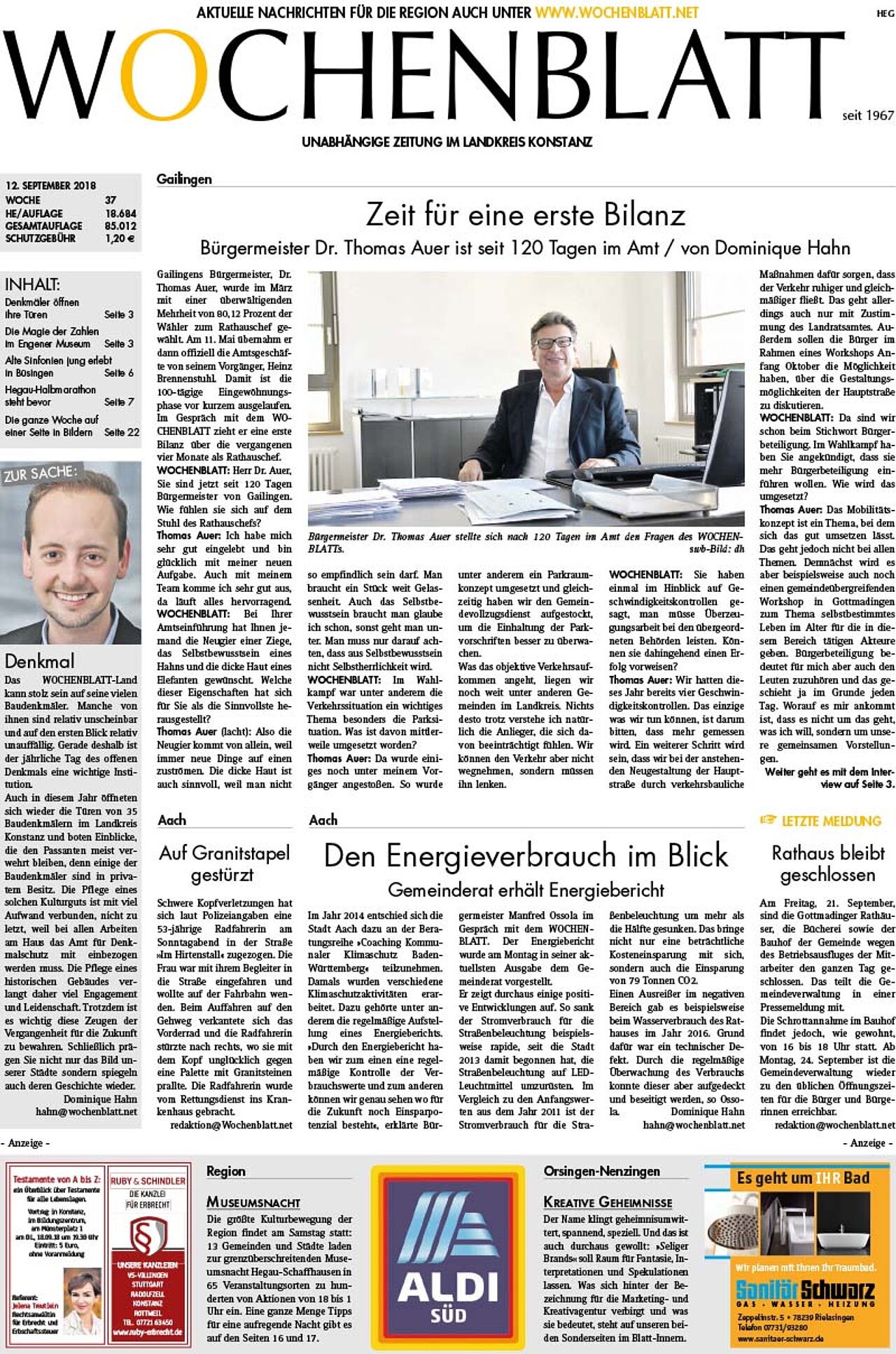 Ausgabe 37 vom 12. September 2018