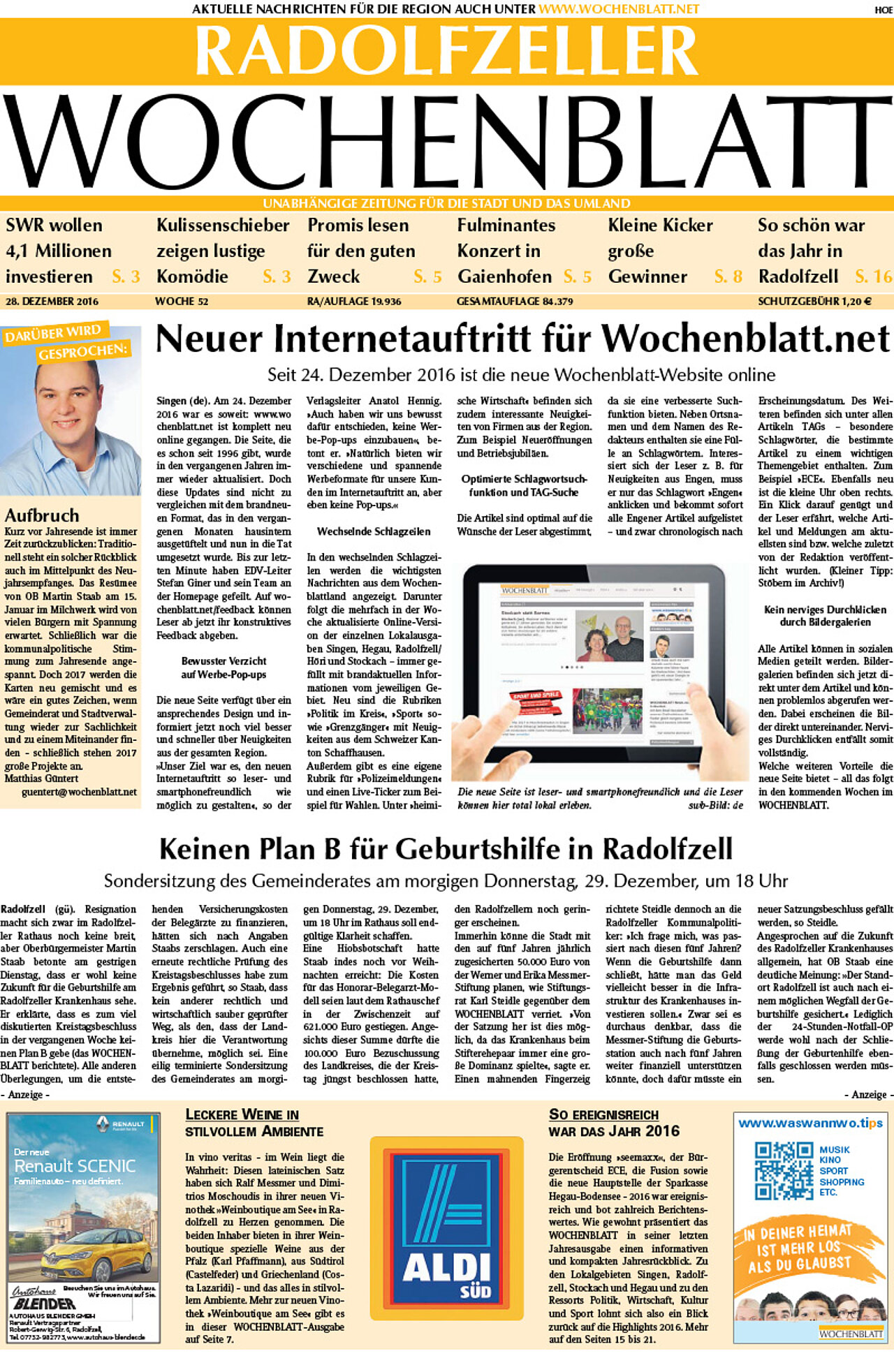 Ausgabe 52 vom 28. Dezember 2016