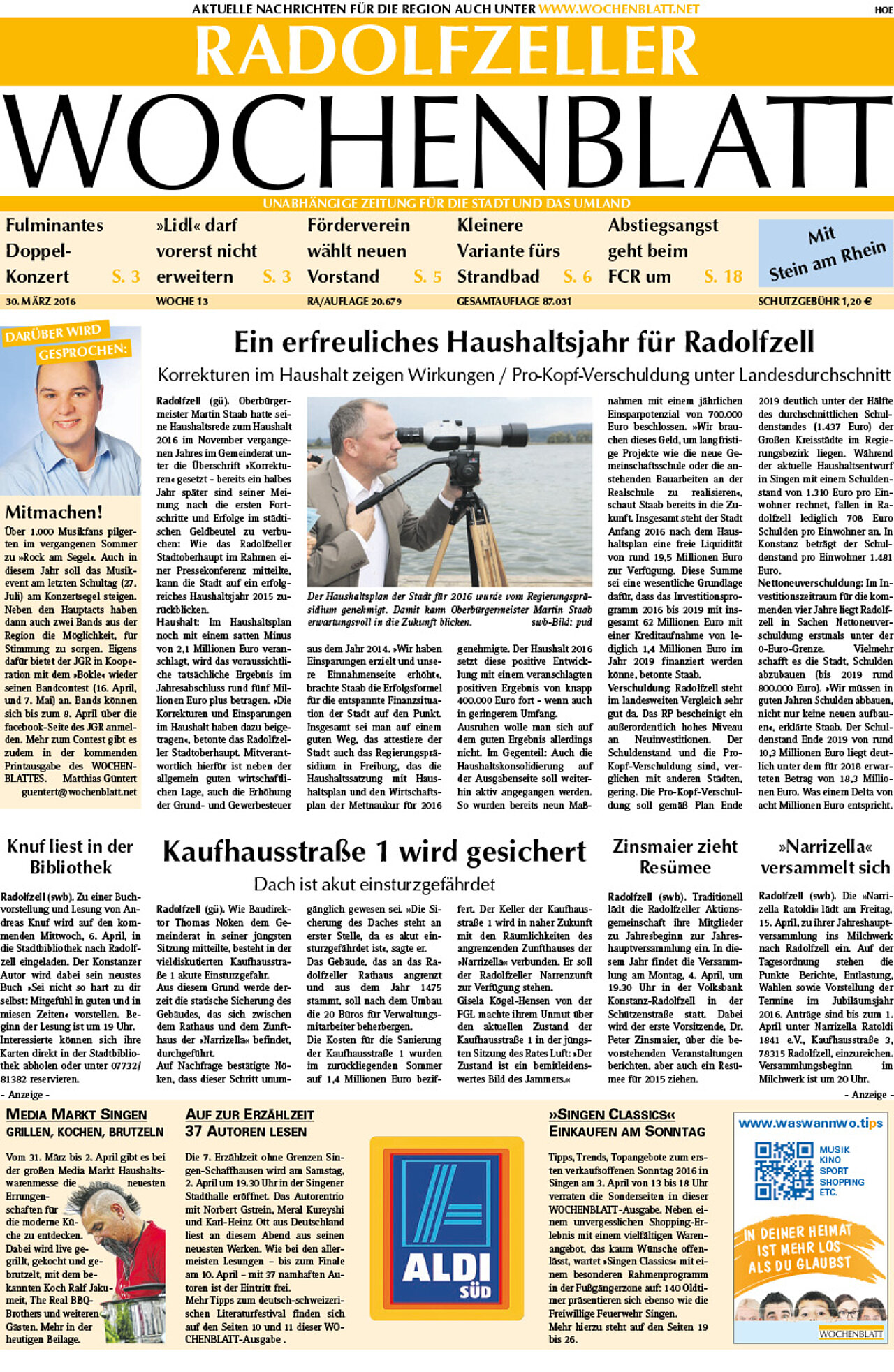 Ausgabe 13 vom 30. März 2016
