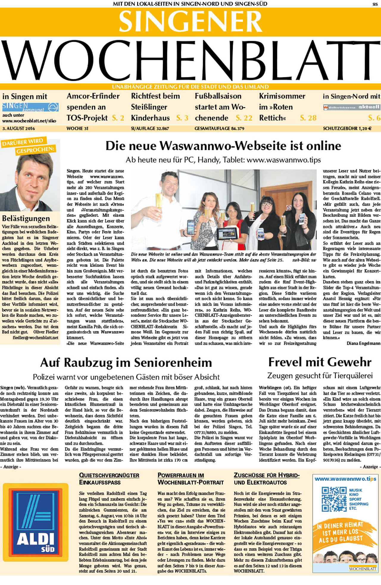 Ausgabe 31 vom 03. August 2016