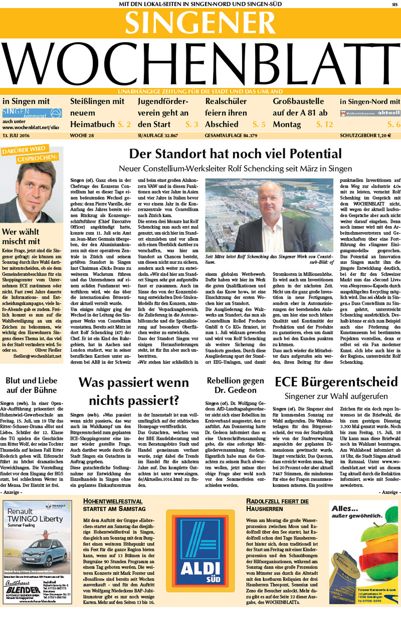 Ausgabe 28 vom 13. Juli 2016