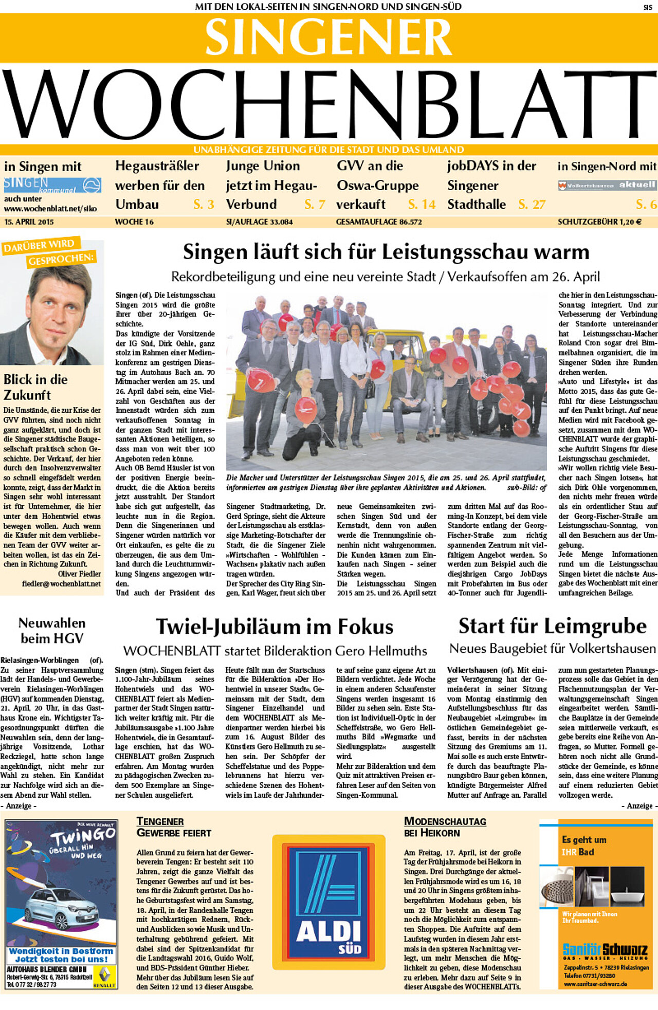 Ausgabe 16 vom 15. April 2015