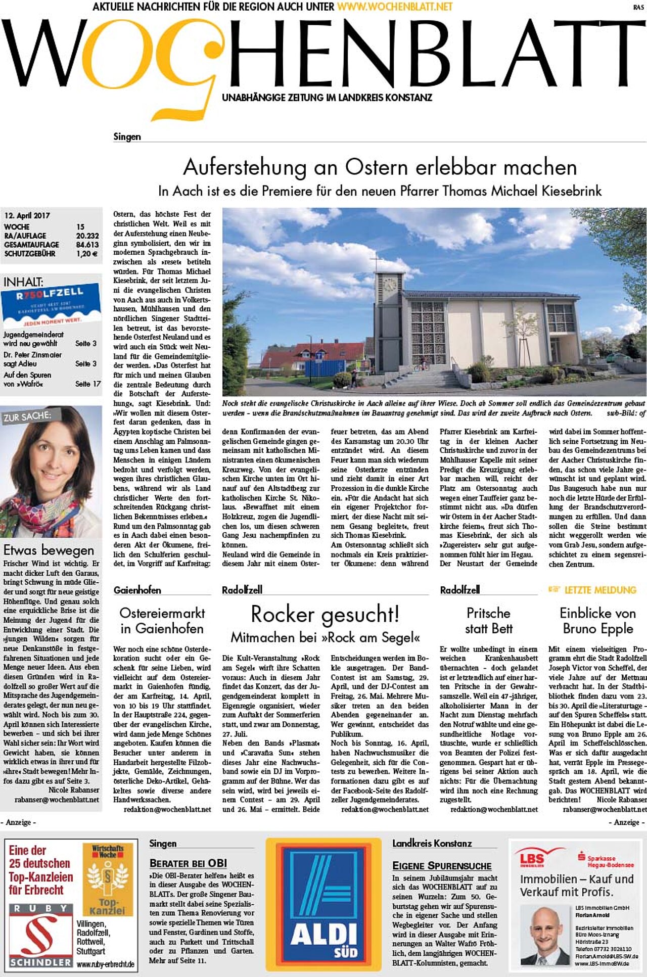 Ausgabe 15 vom 12. April 2017