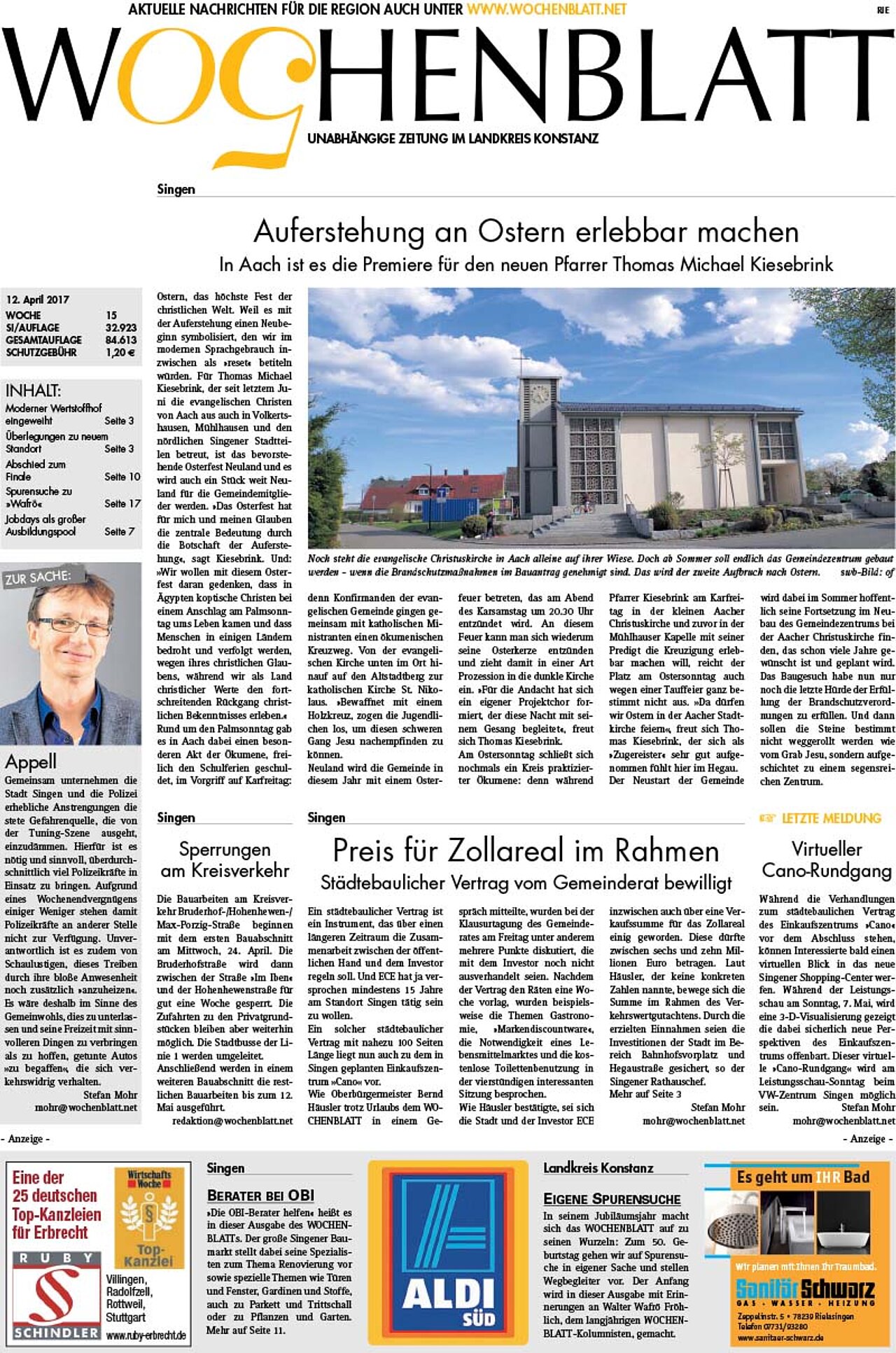 Ausgabe 15 vom 12. April 2017